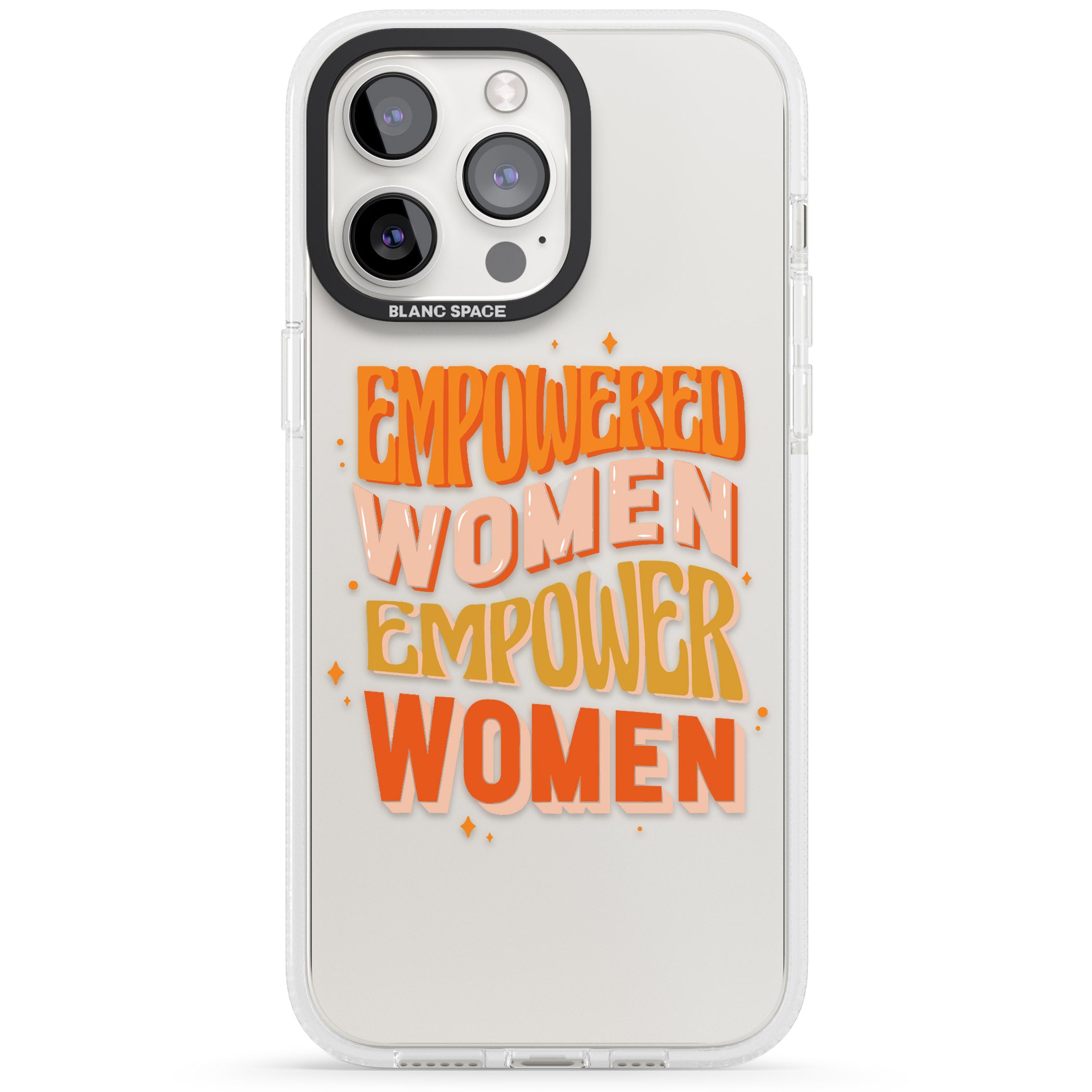Empowered Women iPhone 15 Pro Max / 15 Pro / 14 Pro Max / 14 Pro / 13 Pro Clear Case Impact Air - Blanc Space