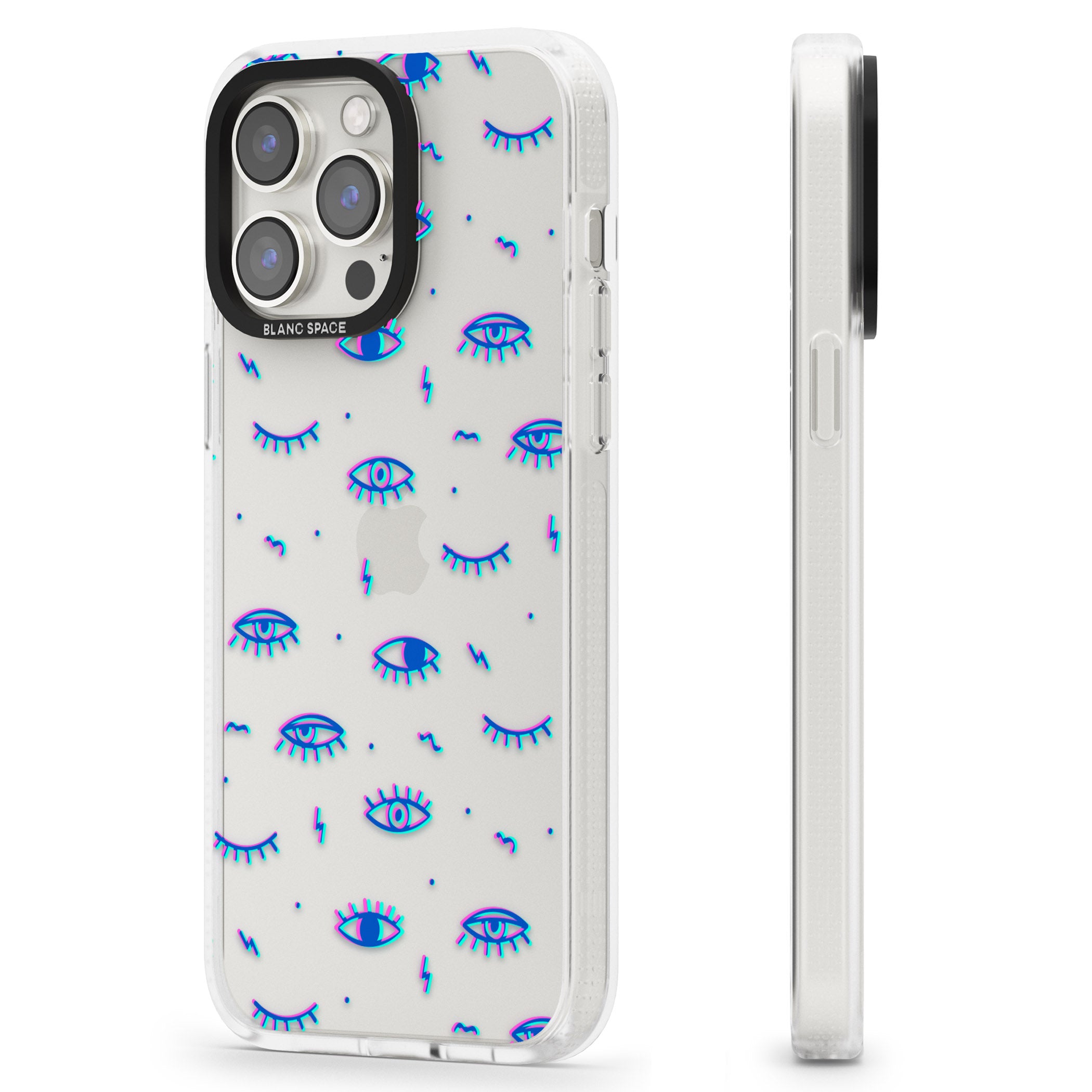 Duotone Psychedelic Eyes iPhone 15 Pro Max / 15 Pro / 14 Pro Max / 14 Pro / 13 Pro Clear Case Impact Air - Blanc Space