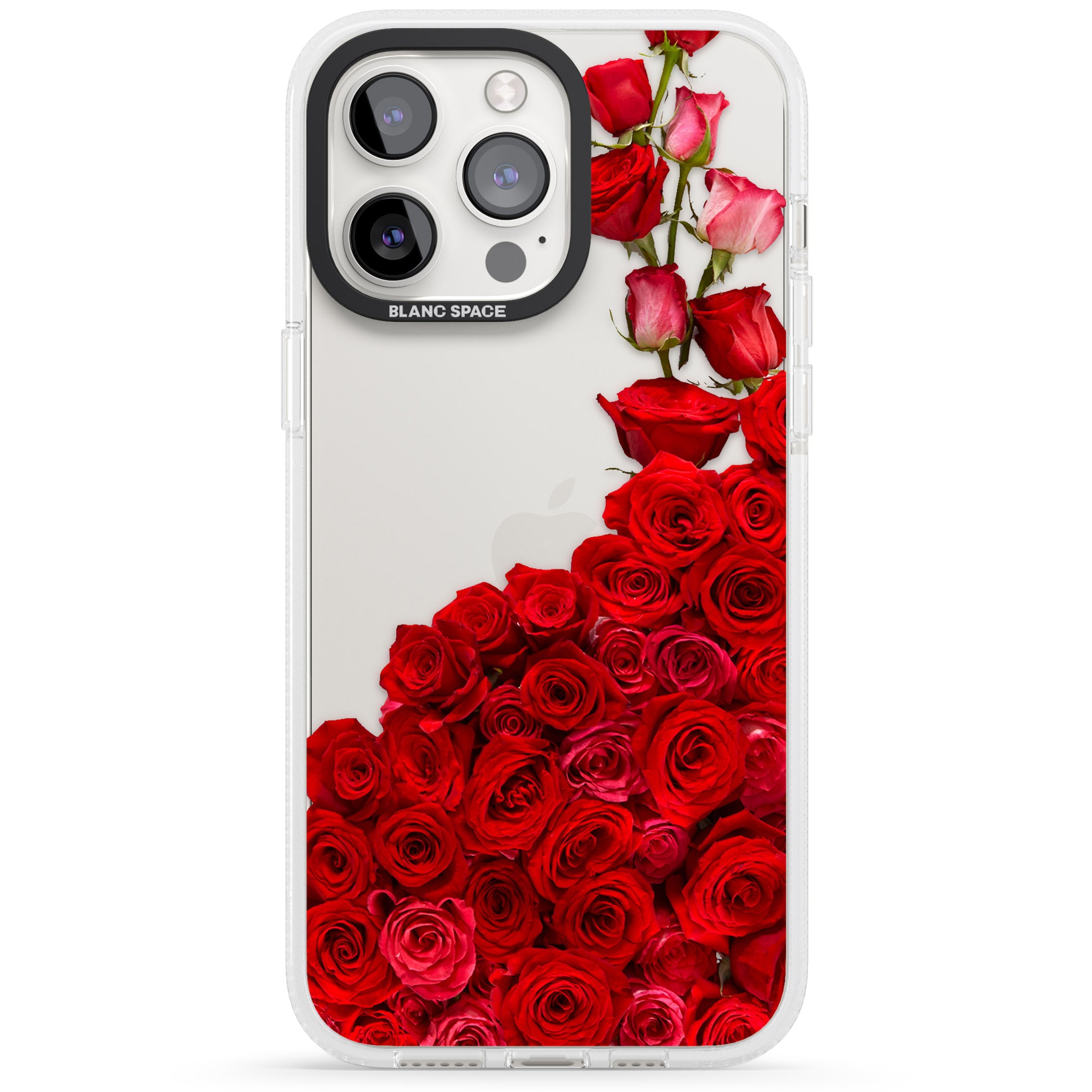 Floral Roses iPhone 15 Pro Max / 15 Pro / 14 Pro Max / 14 Pro / 13 Pro Clear Case Impact Air - Blanc Space