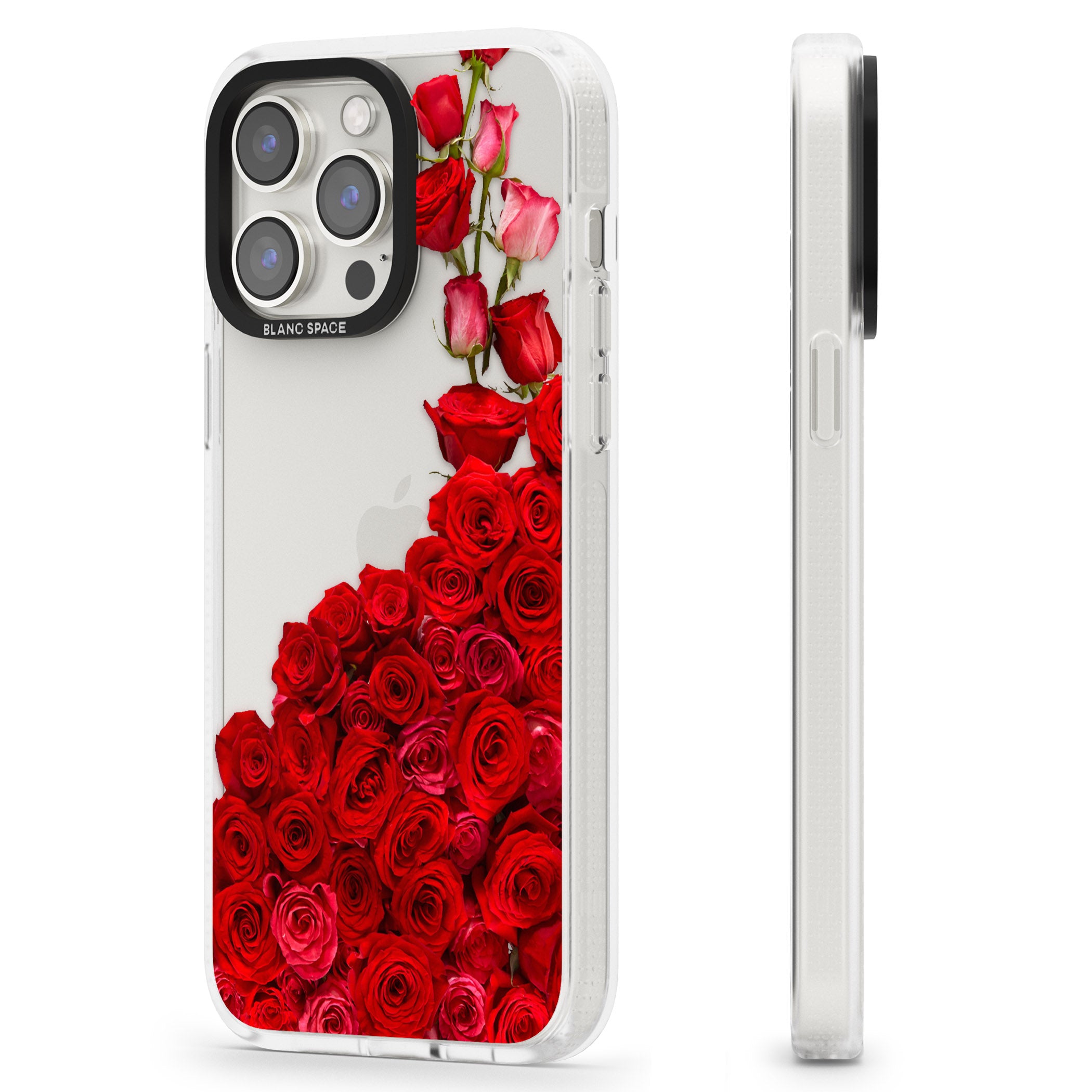 Floral Roses iPhone 15 Pro Max / 15 Pro / 14 Pro Max / 14 Pro / 13 Pro Clear Case Impact Air - Blanc Space
