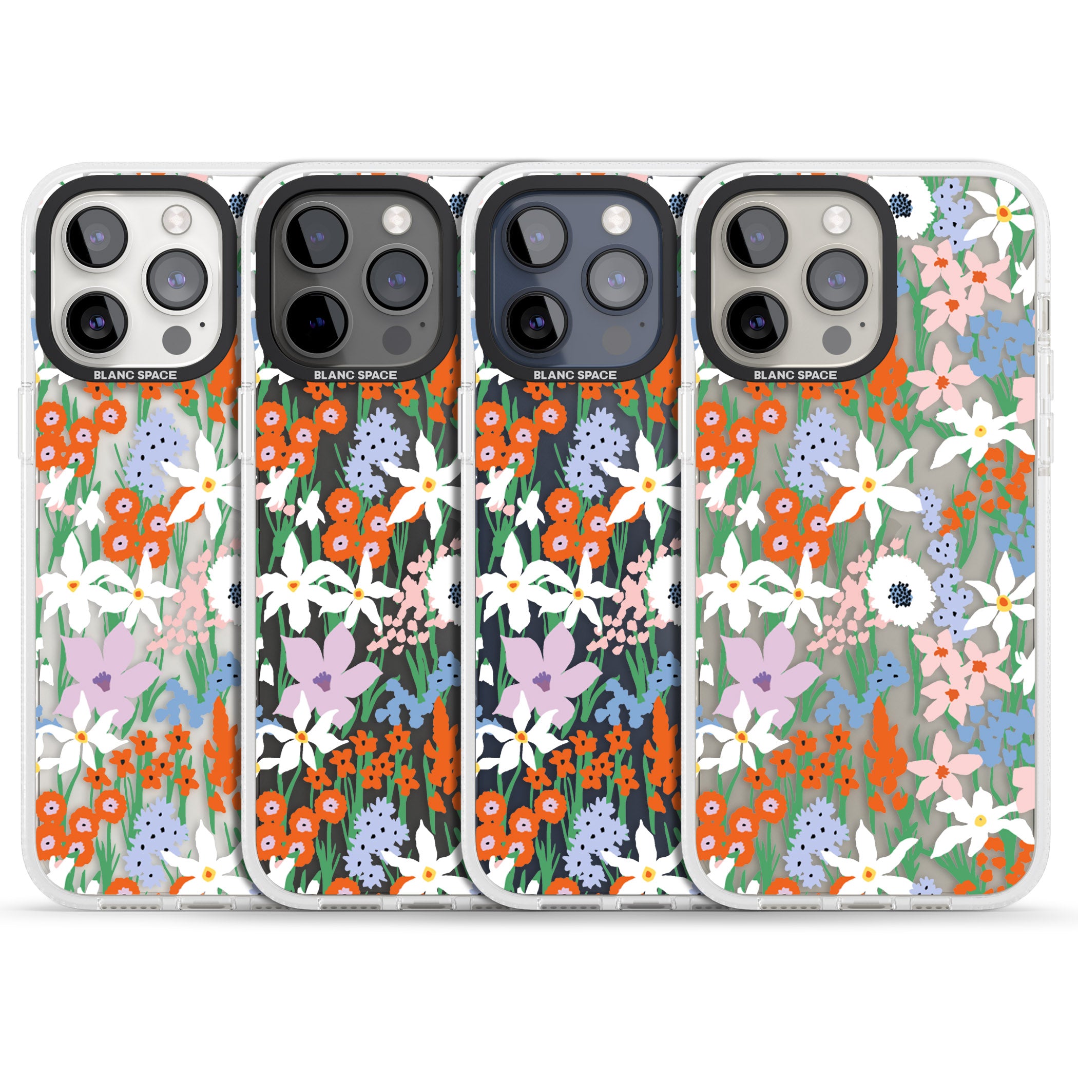Springtime Meadow: Transparent iPhone 15 Pro Max / 15 Pro / 14 Pro Max / 14 Pro / 13 Pro Clear Case Impact Air - Blanc Space
