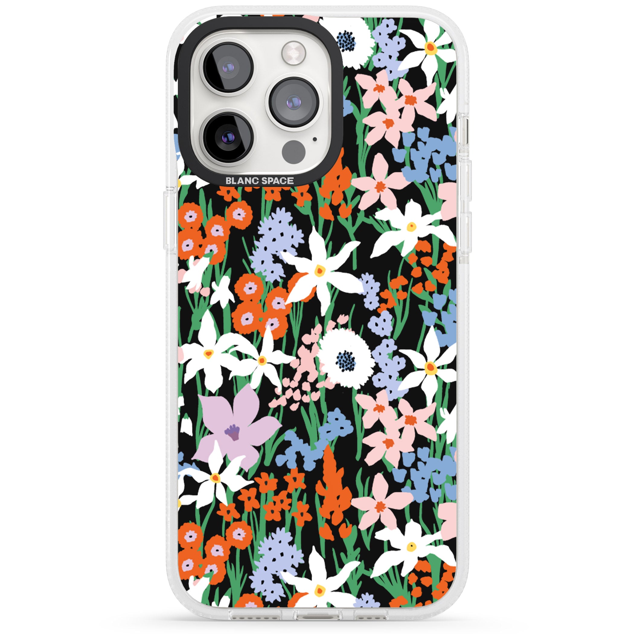 Springtime Meadow: Solid iPhone 15 Pro Max / 15 Pro / 14 Pro Max / 14 Pro / 13 Pro Clear Case Impact Air - Blanc Space