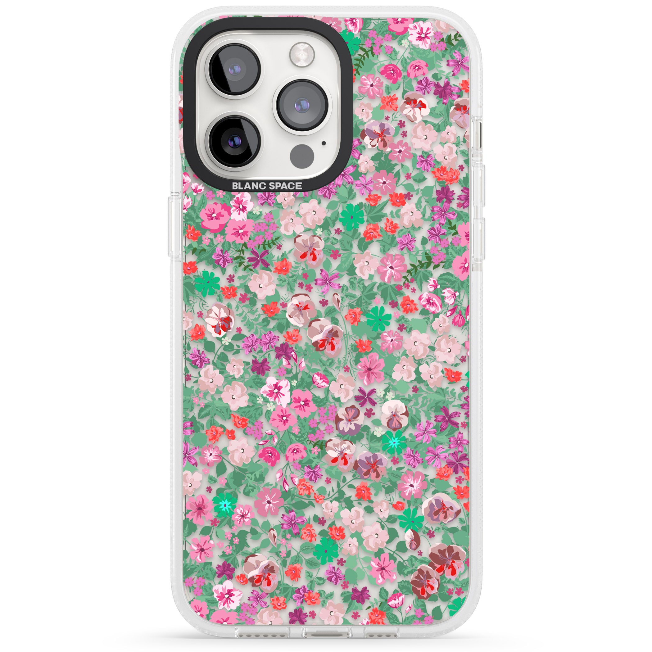 Florentine Meadow iPhone 15 Pro Max / 15 Pro / 14 Pro Max / 14 Pro / 13 Pro Clear Case Impact Air - Blanc Space