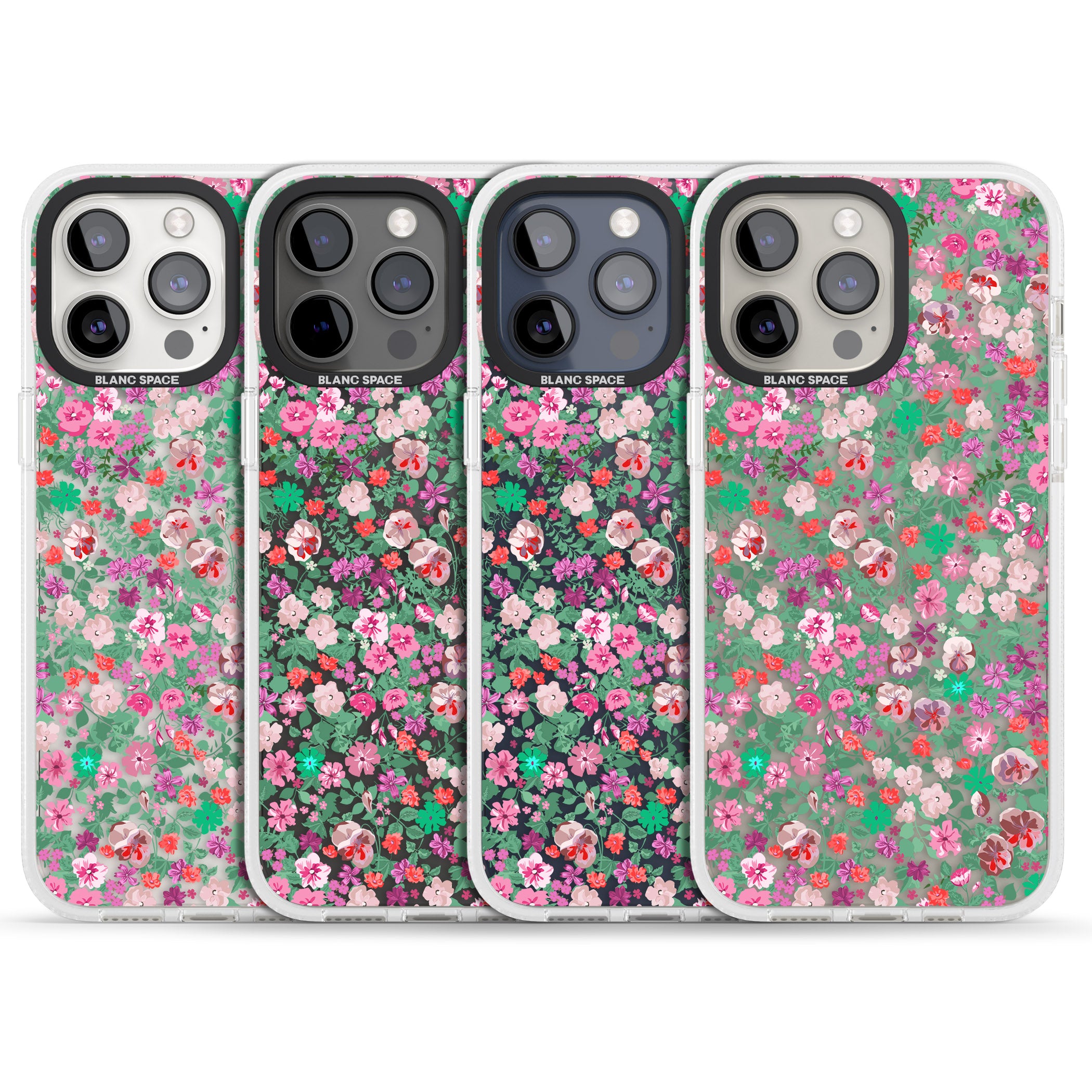 Florentine Meadow iPhone 15 Pro Max / 15 Pro / 14 Pro Max / 14 Pro / 13 Pro Clear Case Impact Air - Blanc Space