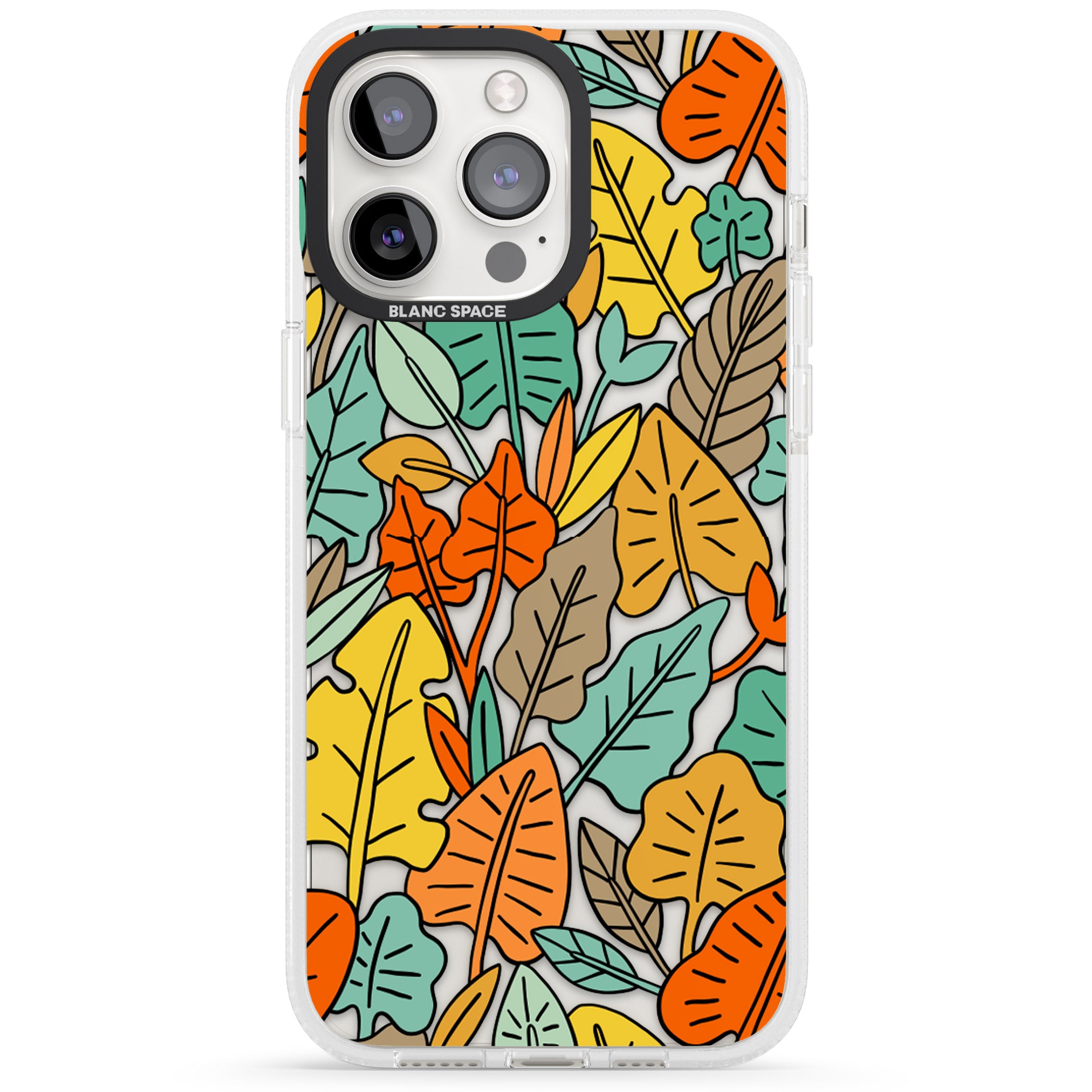 Pastel Toned Autumn Leaves iPhone 15 Pro Max / 15 Pro / 14 Pro Max / 14 Pro / 13 Pro Clear Case Impact Air - Blanc Space