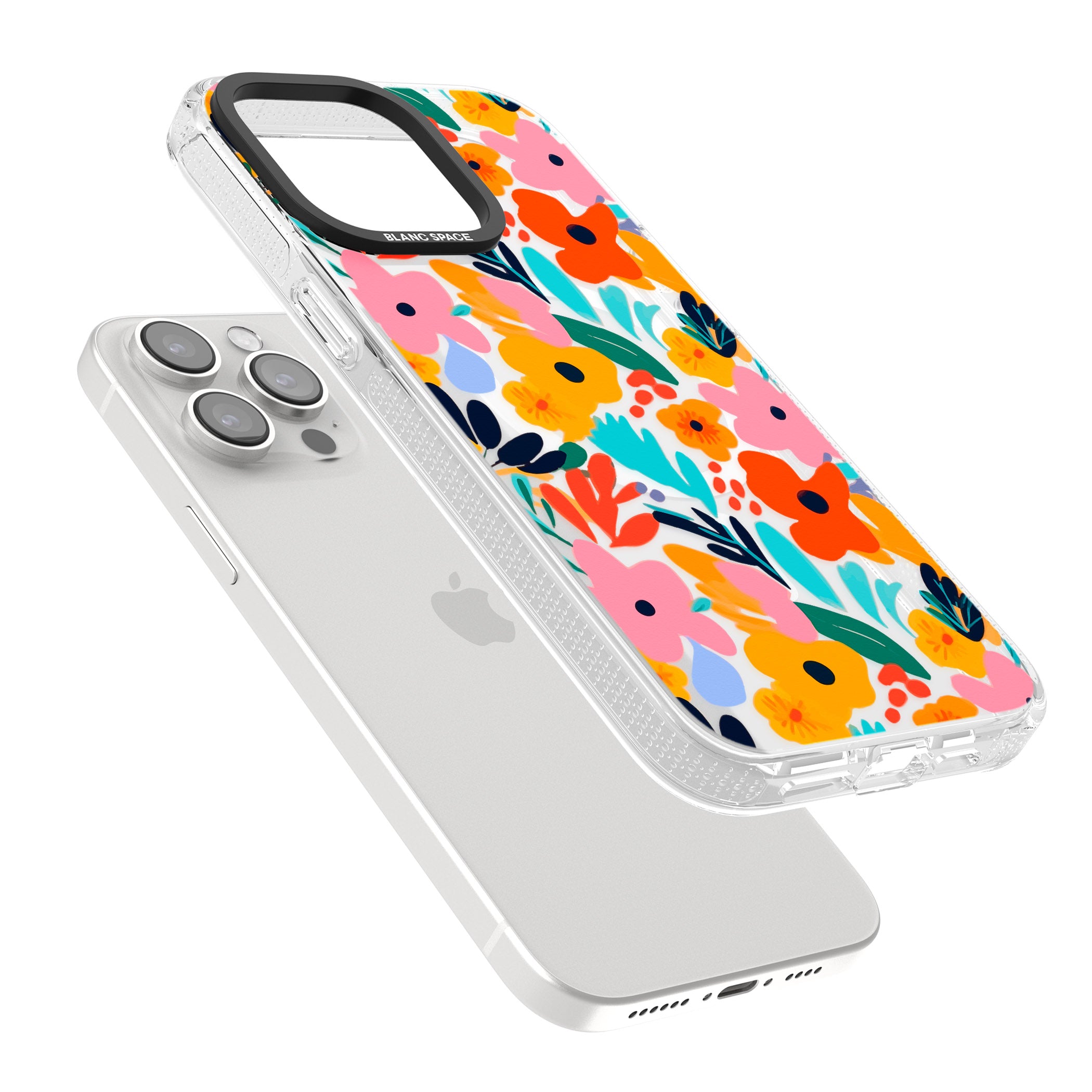 Floral Fiesta iPhone 15 Pro Max / 15 Pro / 14 Pro Max / 14 Pro / 13 Pro Clear Case Impact Air - Blanc Space