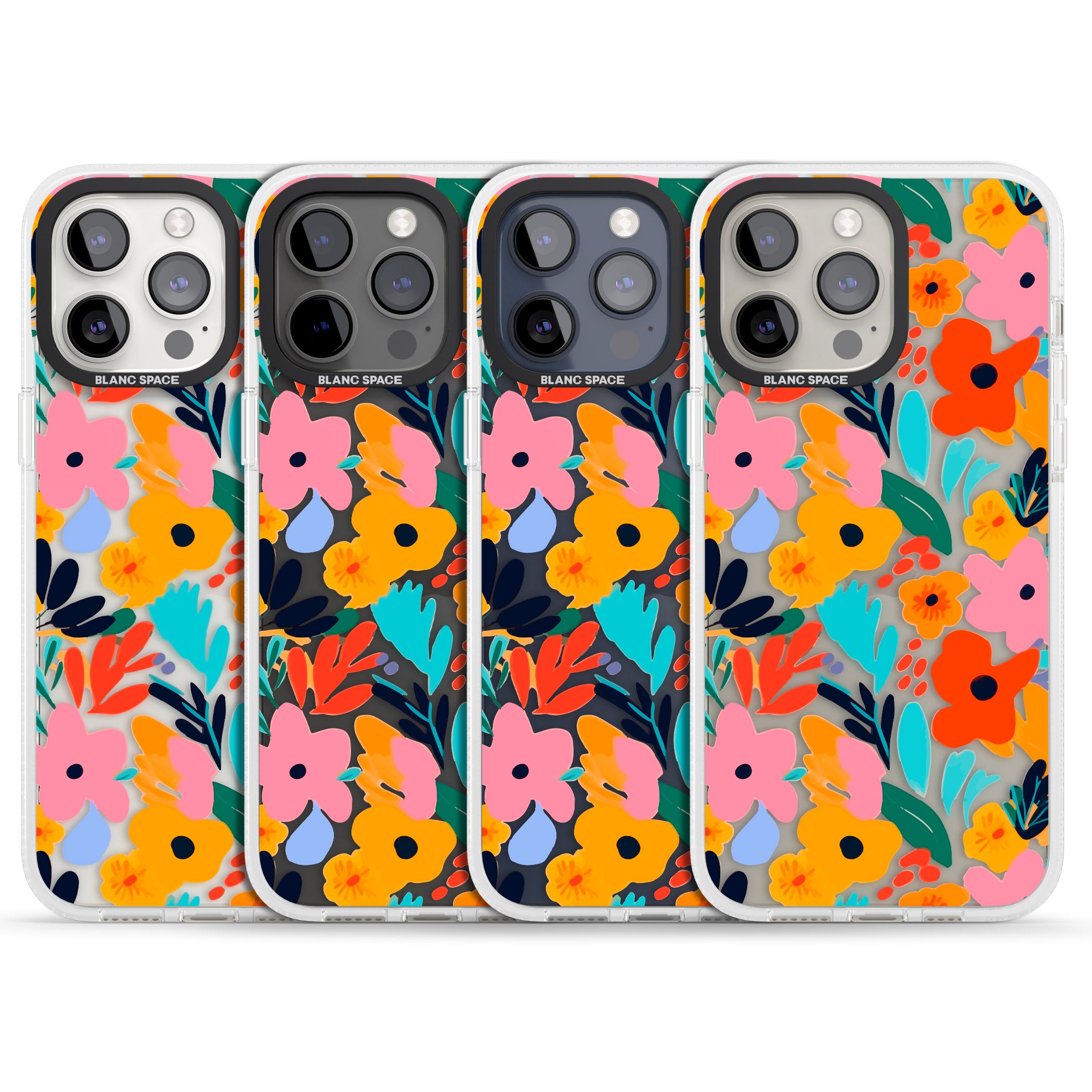 Floral Fiesta iPhone 15 Pro Max / 15 Pro / 14 Pro Max / 14 Pro / 13 Pro Clear Case Impact Air - Blanc Space