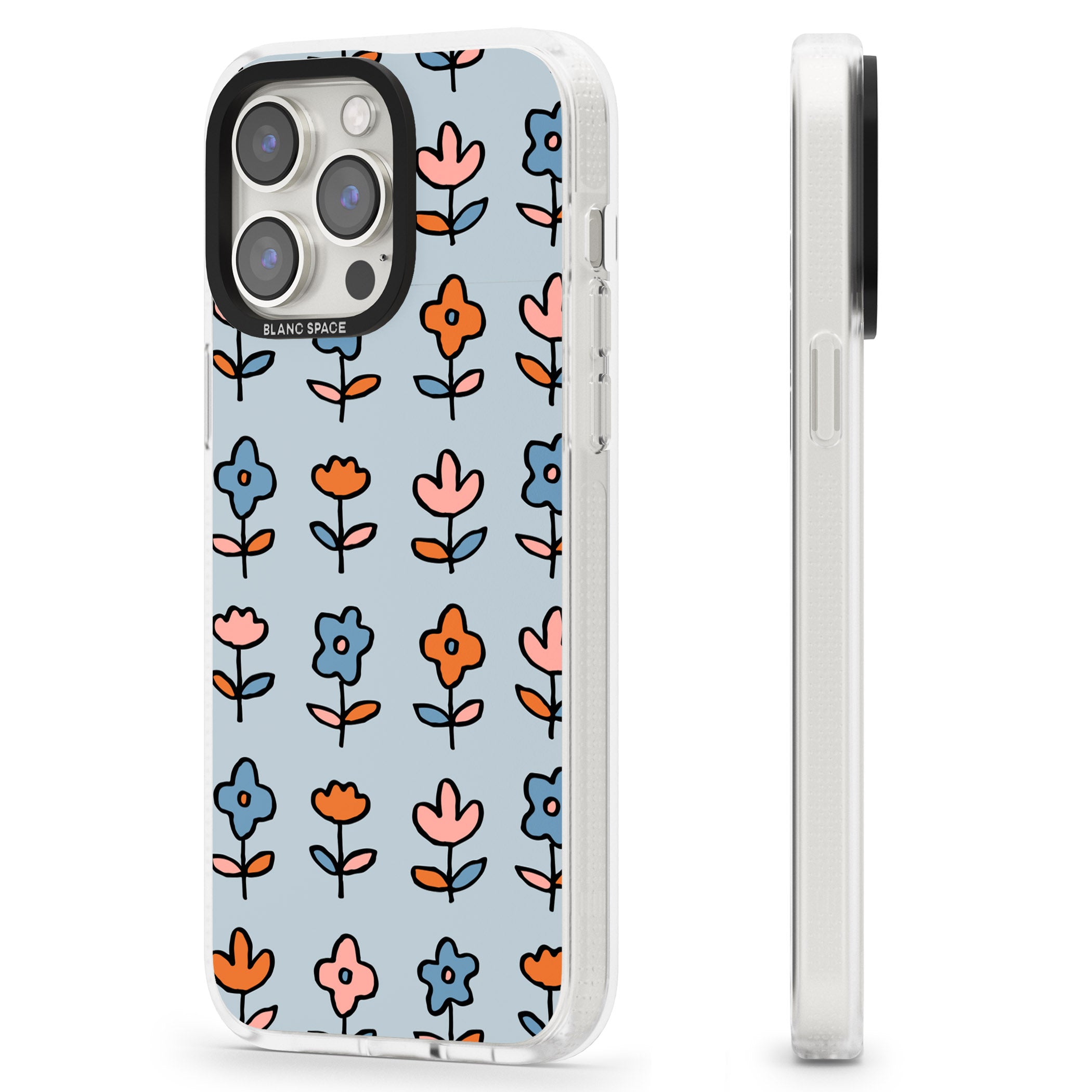 Vintage Floral Array iPhone 15 Pro Max / 15 Pro / 14 Pro Max / 14 Pro / 13 Pro Clear Case Impact Air - Blanc Space