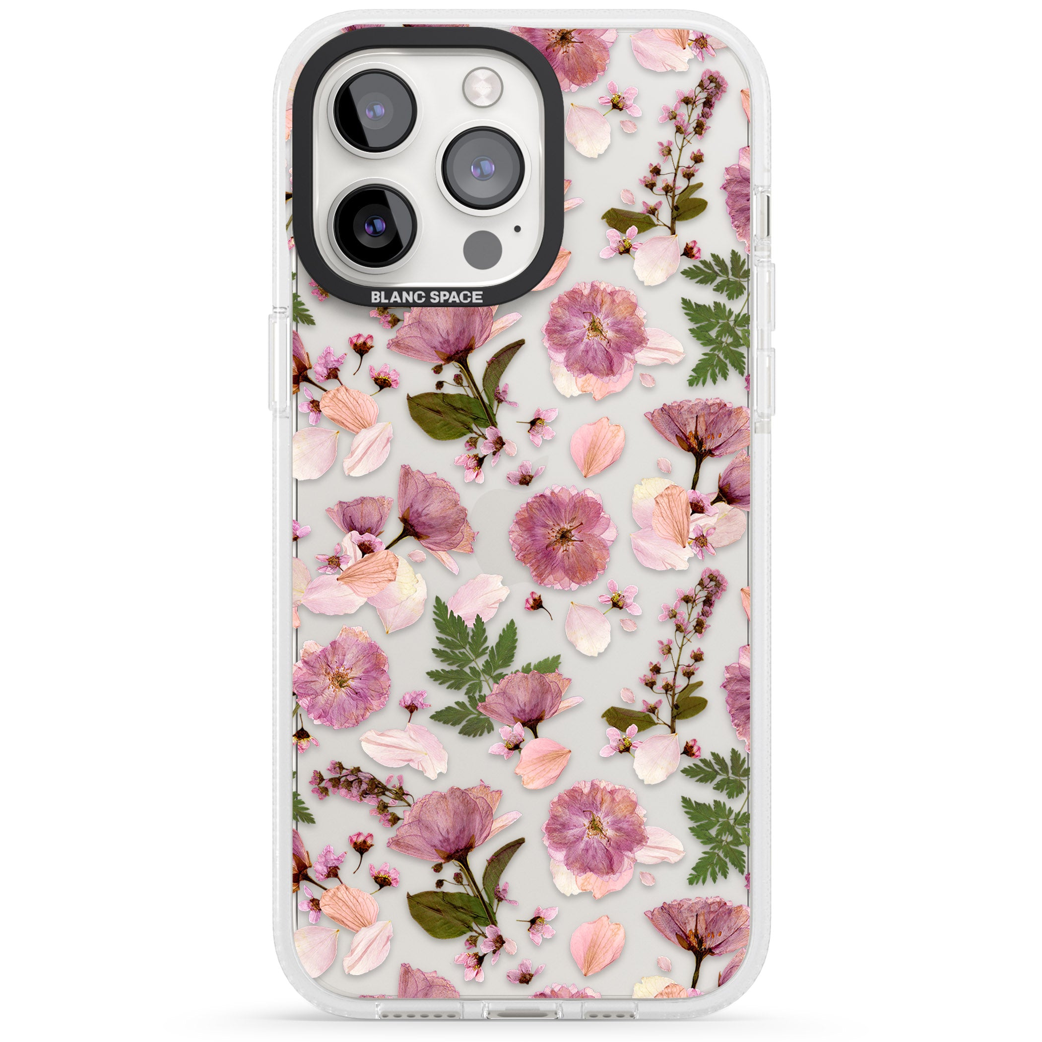 Floral Menagerie Transparent Design iPhone 15 Pro Max / 15 Pro / 14 Pro Max / 14 Pro / 13 Pro Clear Case Impact Air - Blanc Space