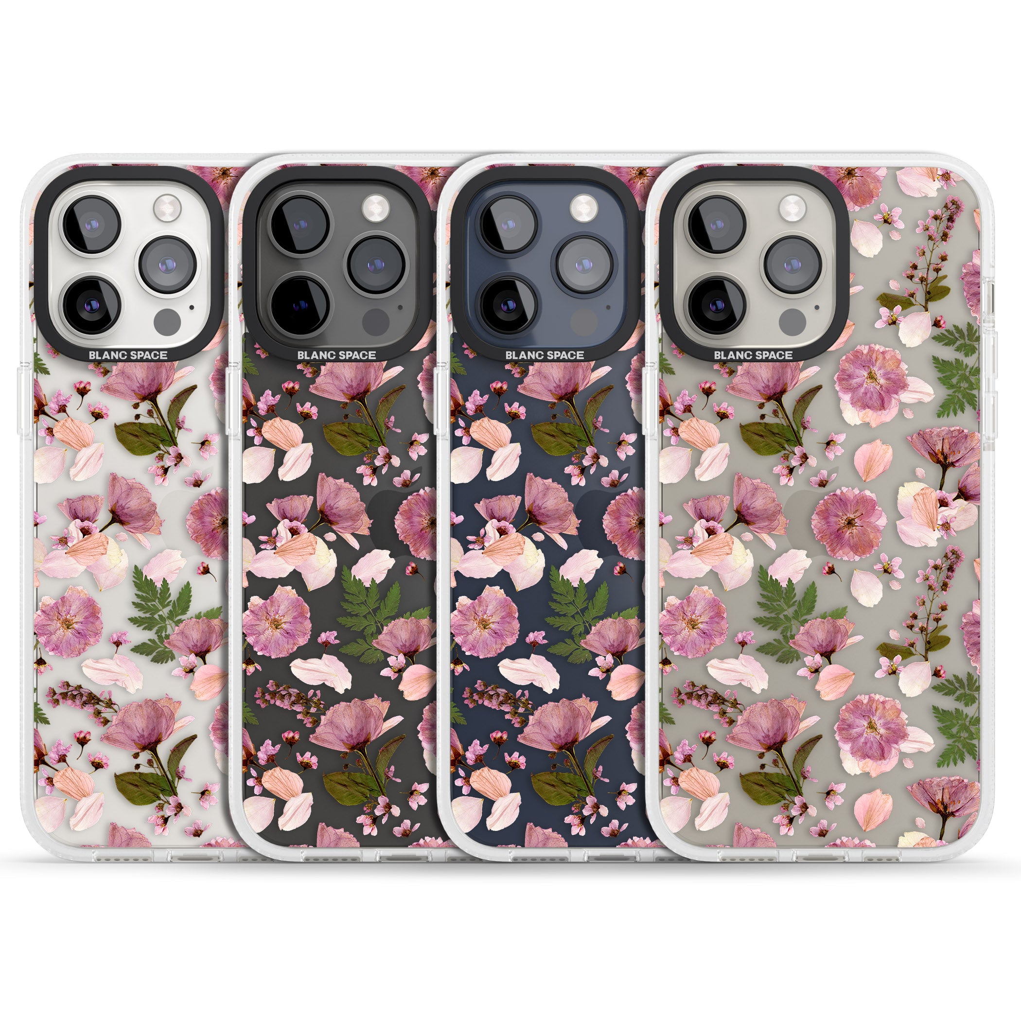 Floral Menagerie Transparent Design iPhone 15 Pro Max / 15 Pro / 14 Pro Max / 14 Pro / 13 Pro Clear Case Impact Air - Blanc Space