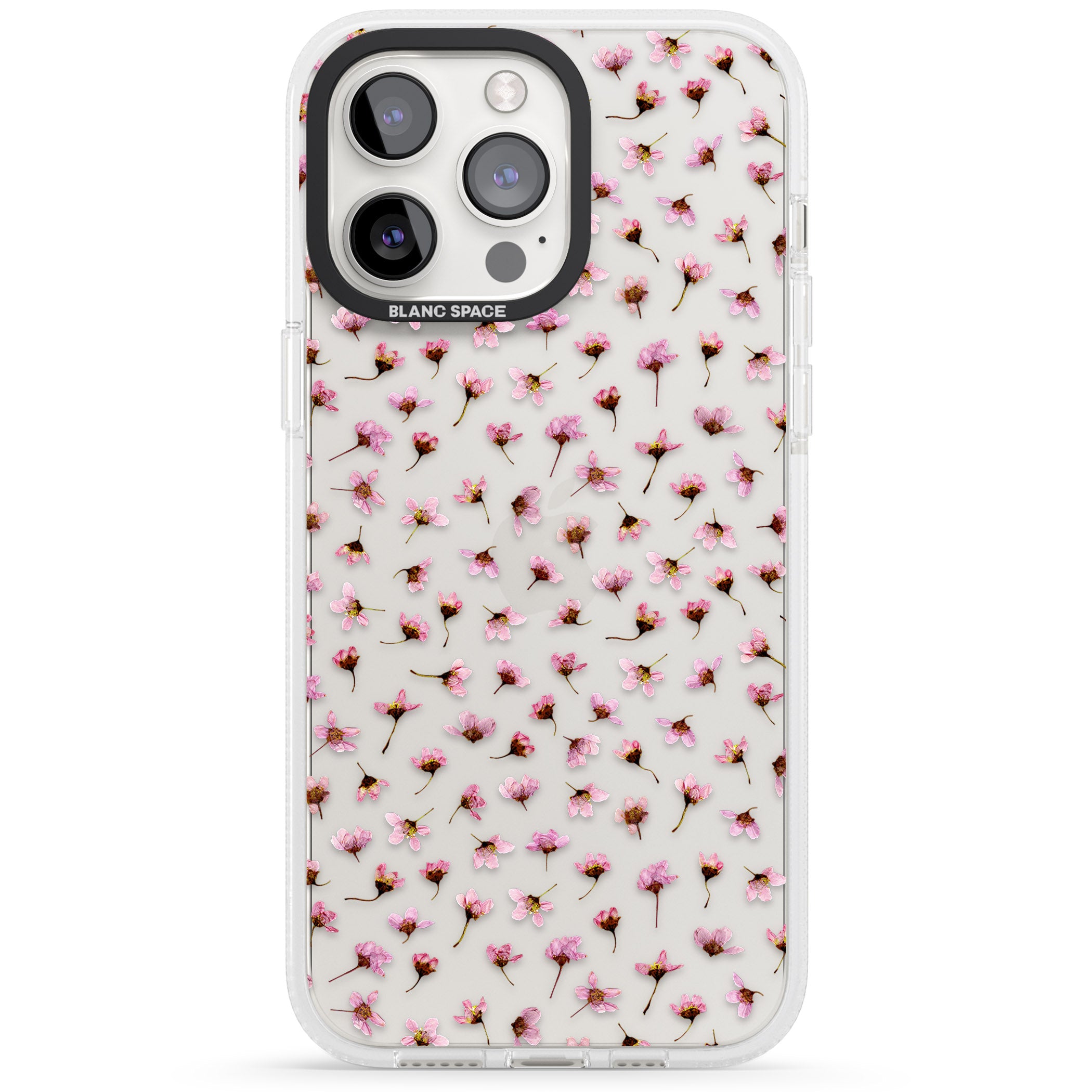 Small Pink Blossoms Transparent Design iPhone 15 Pro Max / 15 Pro / 14 Pro Max / 14 Pro / 13 Pro Clear Case Impact Air - Blanc Space