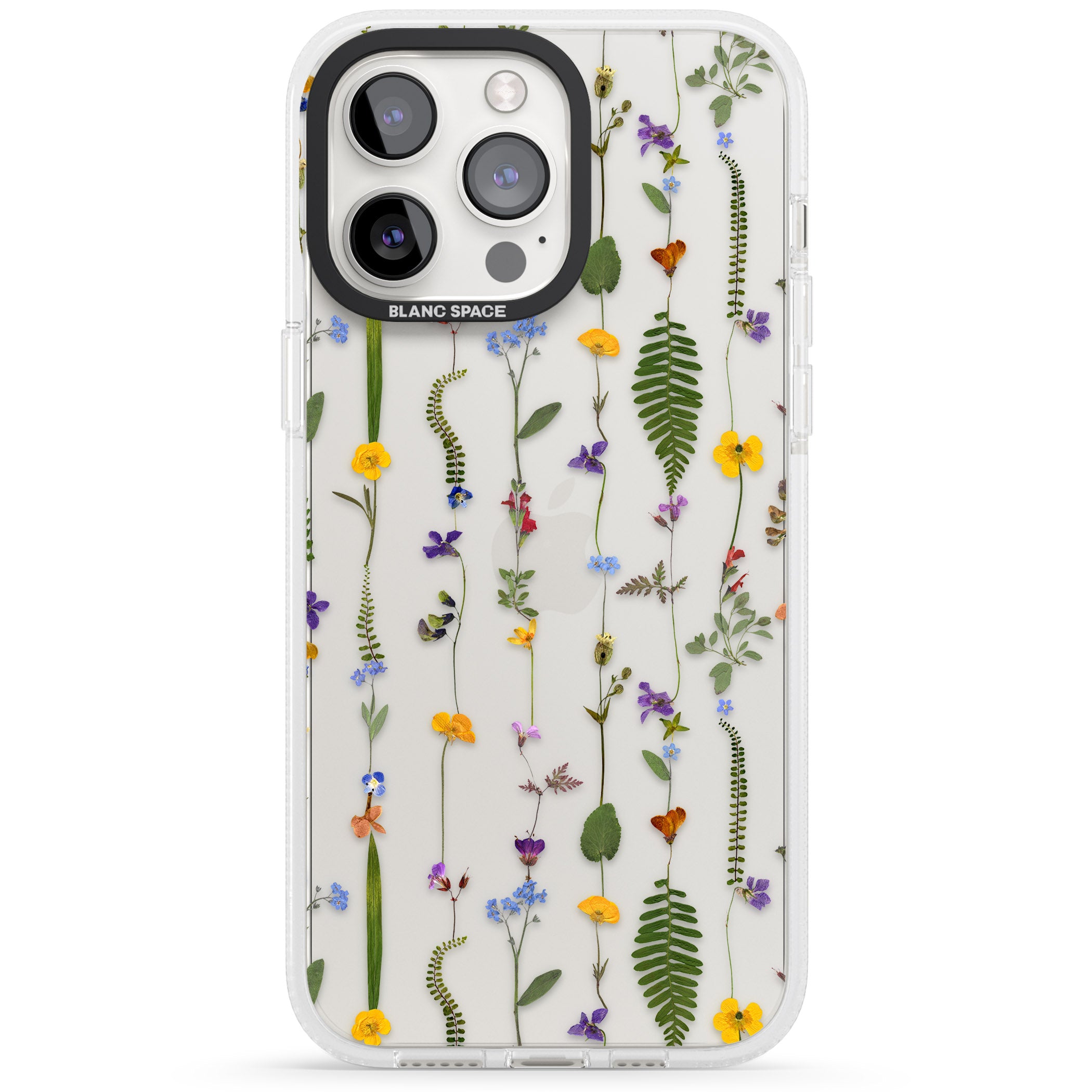Wildflower Chain iPhone 15 Pro Max / 15 Pro / 14 Pro Max / 14 Pro / 13 Pro Clear Case Impact Air - Blanc Space