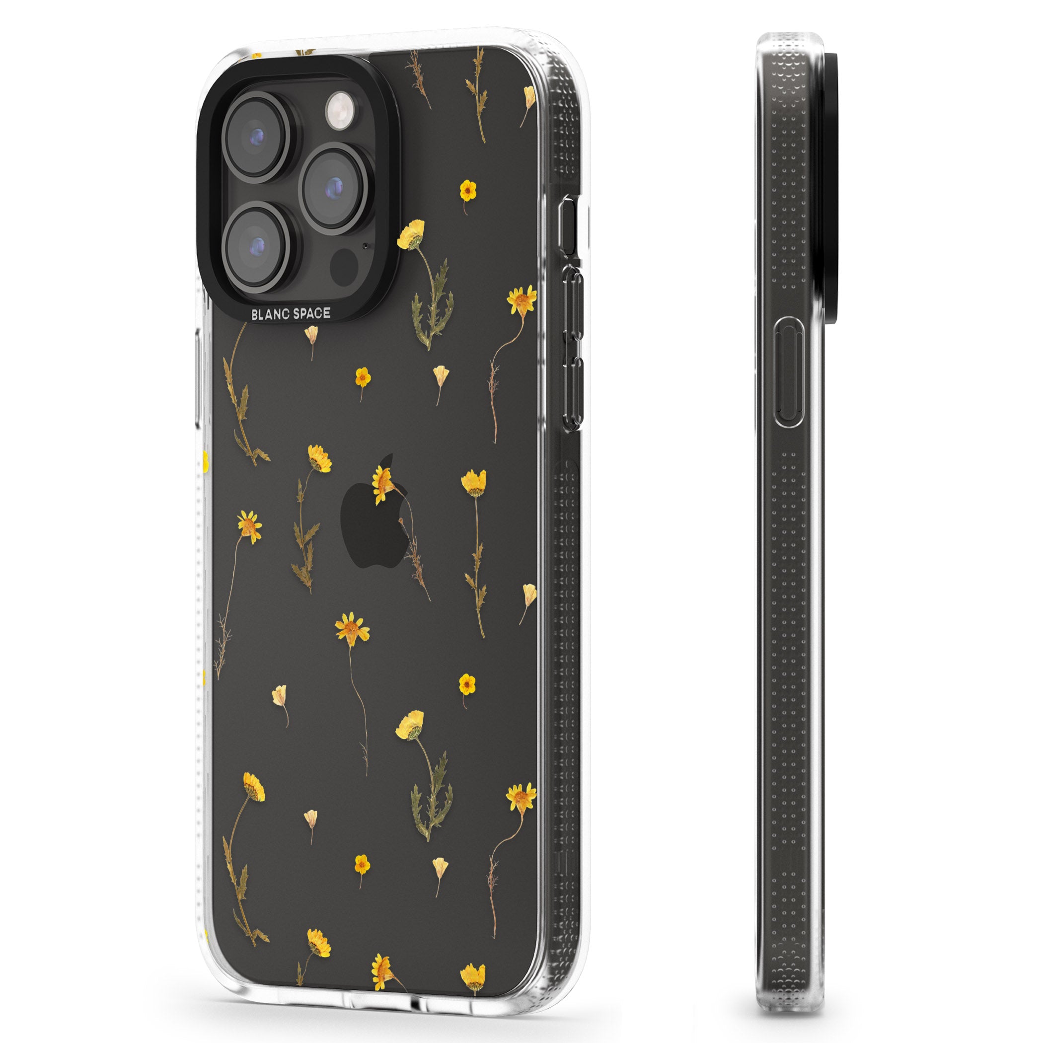 Mixed Yellow Flowers - Dried Flower-Inspired iPhone 15 Pro Max / 15 Pro / 14 Pro Max / 14 Pro / 13 Pro Clear Case Impact Air - Blanc Space