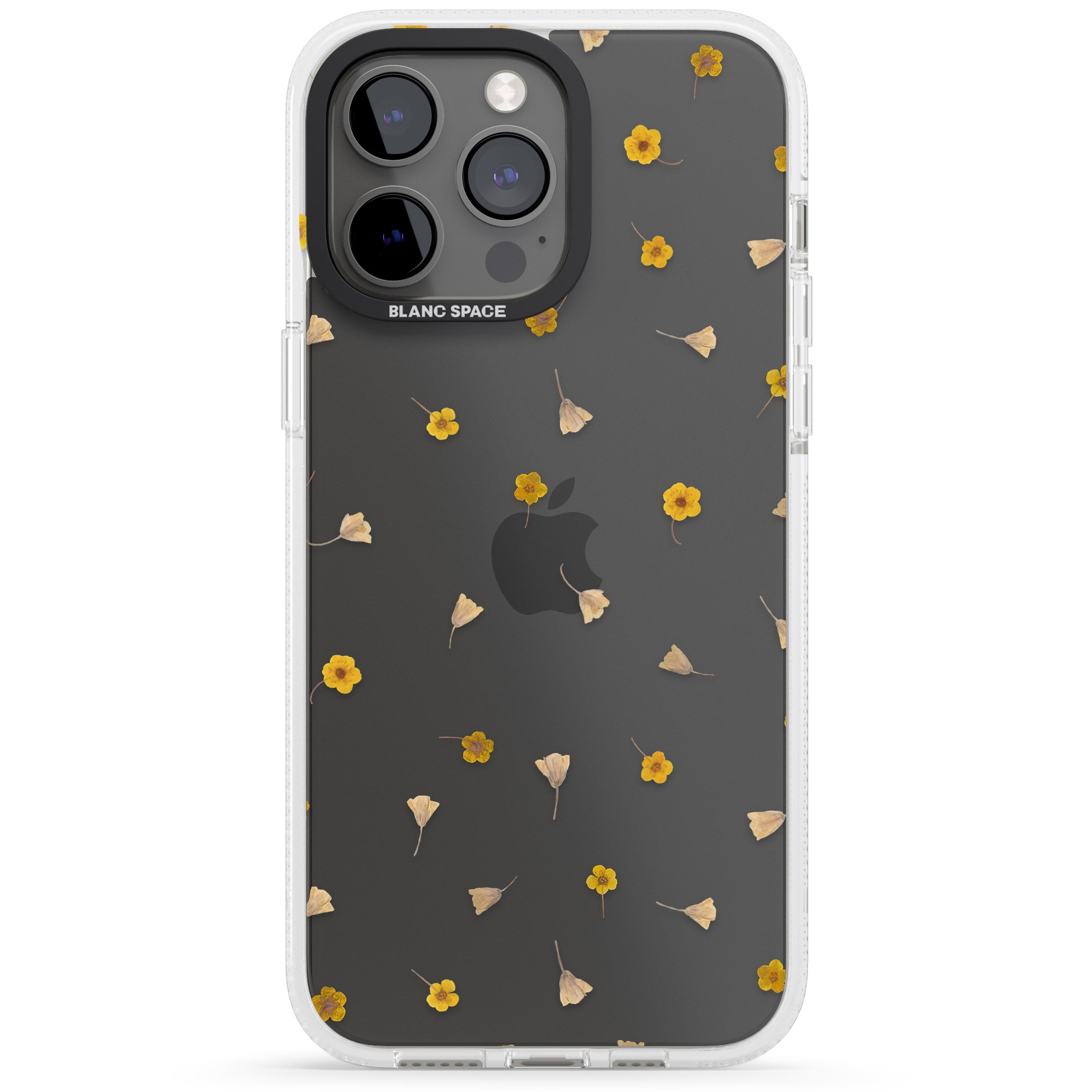 Small Flower Mix - Dried Flower-Inspired Design iPhone 15 Pro Max / 15 Pro / 14 Pro Max / 14 Pro / 13 Pro Clear Case Impact Air - Blanc Space