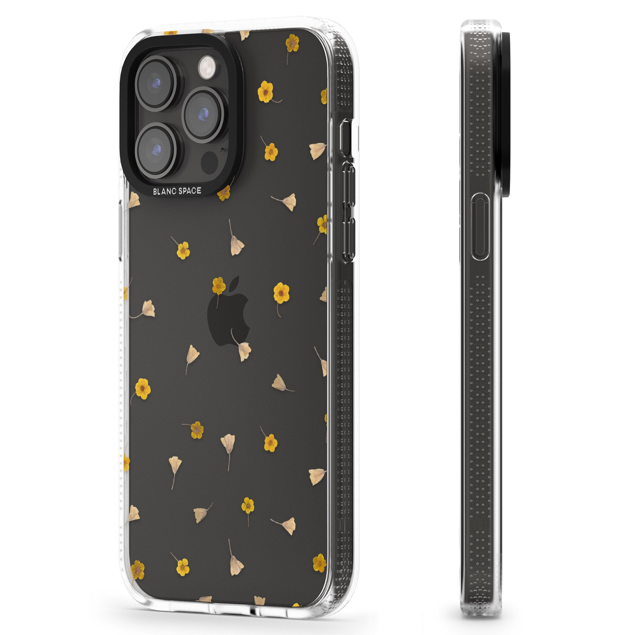 Small Flower Mix - Dried Flower-Inspired Design iPhone 15 Pro Max / 15 Pro / 14 Pro Max / 14 Pro / 13 Pro Clear Case Impact Air - Blanc Space