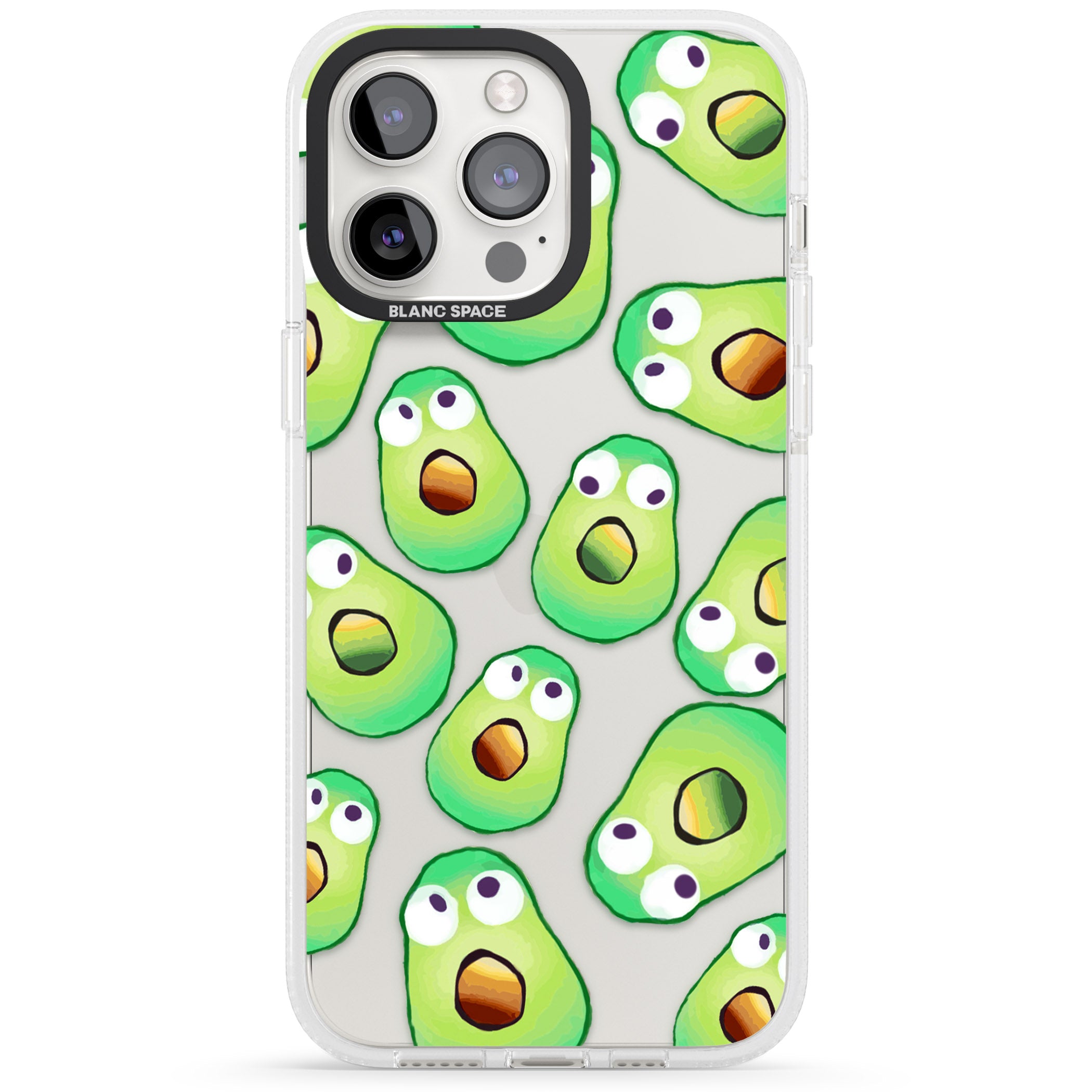 Shocked Avocados iPhone 15 Pro Max / 15 Pro / 14 Pro Max / 14 Pro / 13 Pro Clear Case Impact Air - Blanc Space