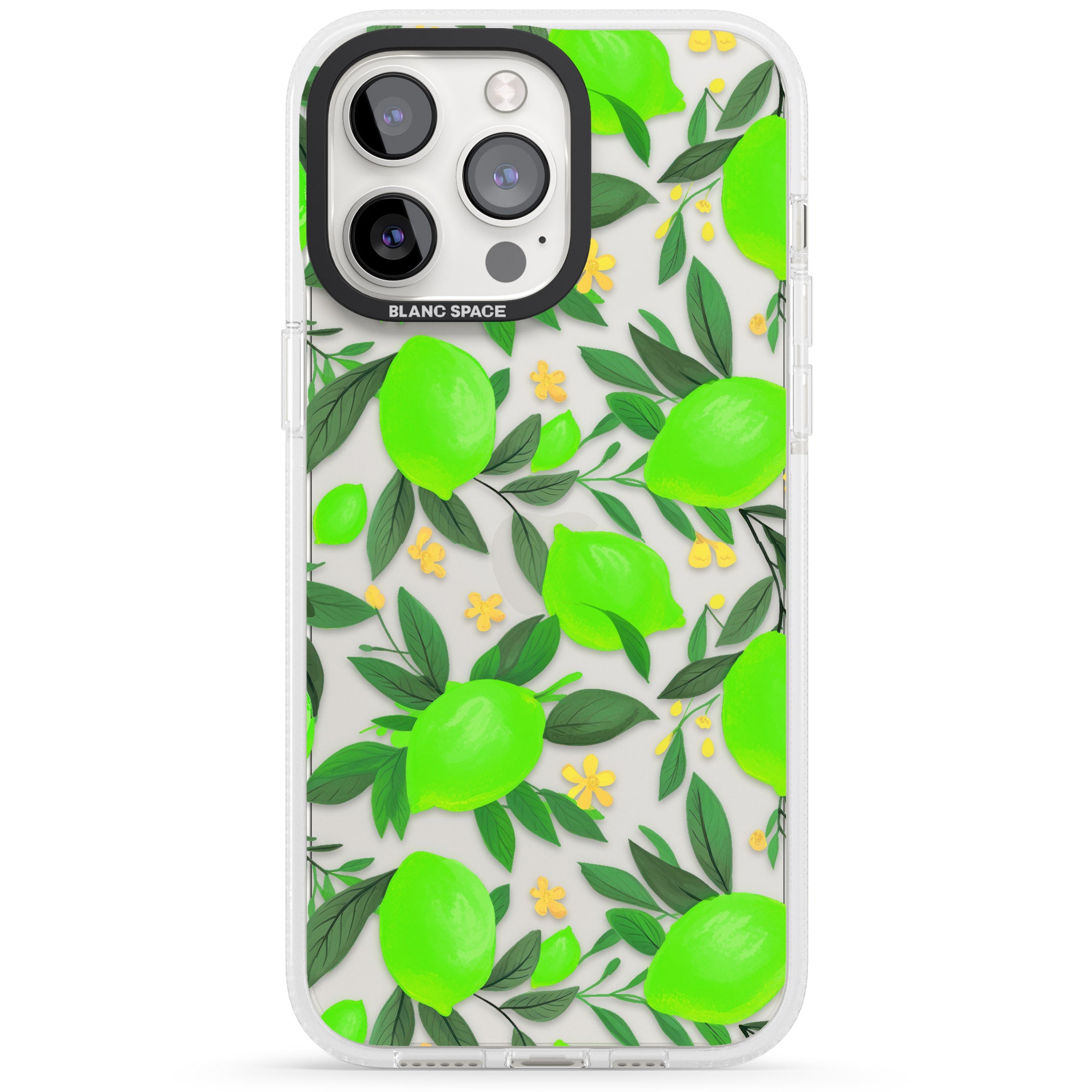 Lime Pattern iPhone 15 Pro Max / 15 Pro / 14 Pro Max / 14 Pro / 13 Pro Clear Case Impact Air - Blanc Space