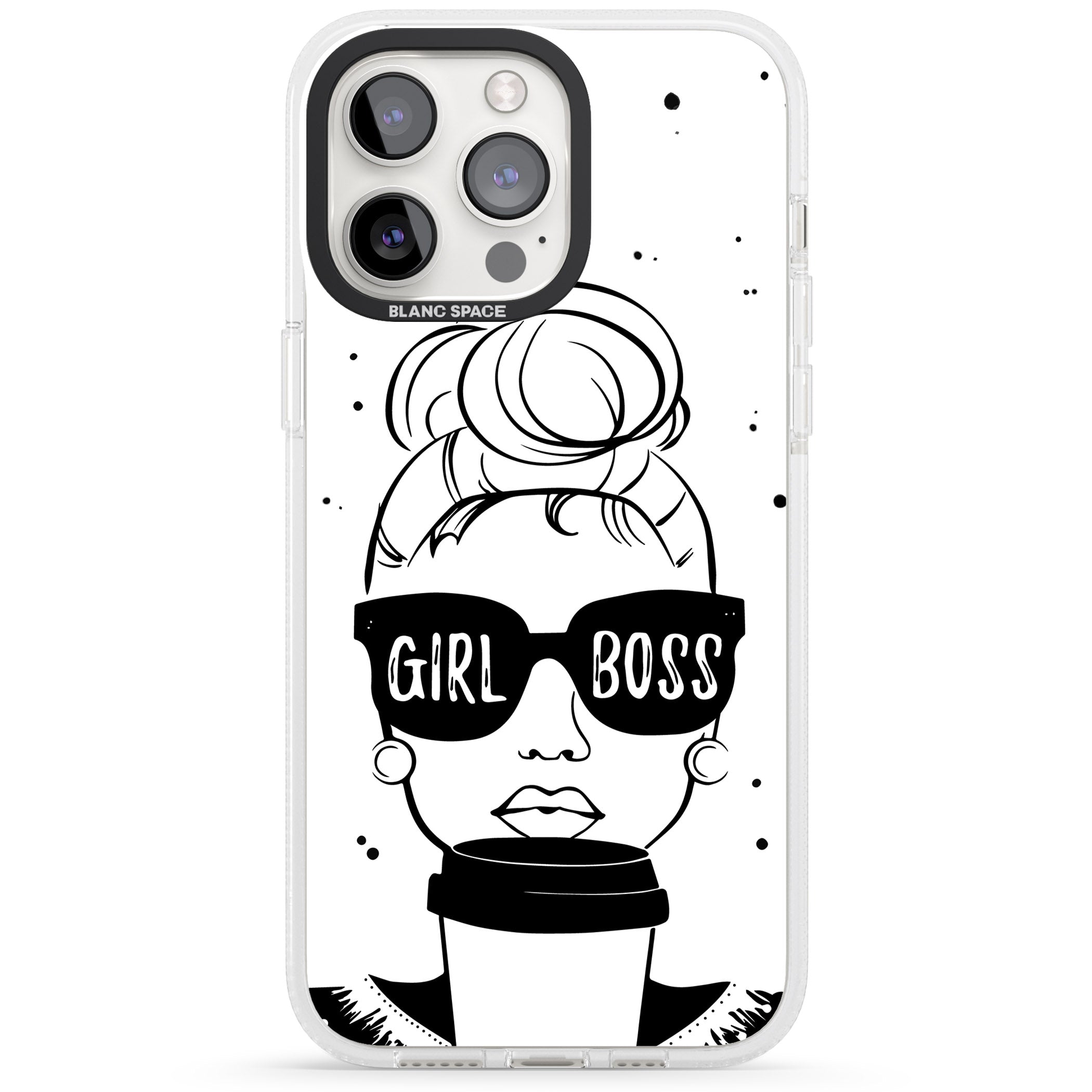 Girl Boss iPhone 15 Pro Max / 15 Pro / 14 Pro Max / 14 Pro / 13 Pro Clear Case Impact Air - Blanc Space