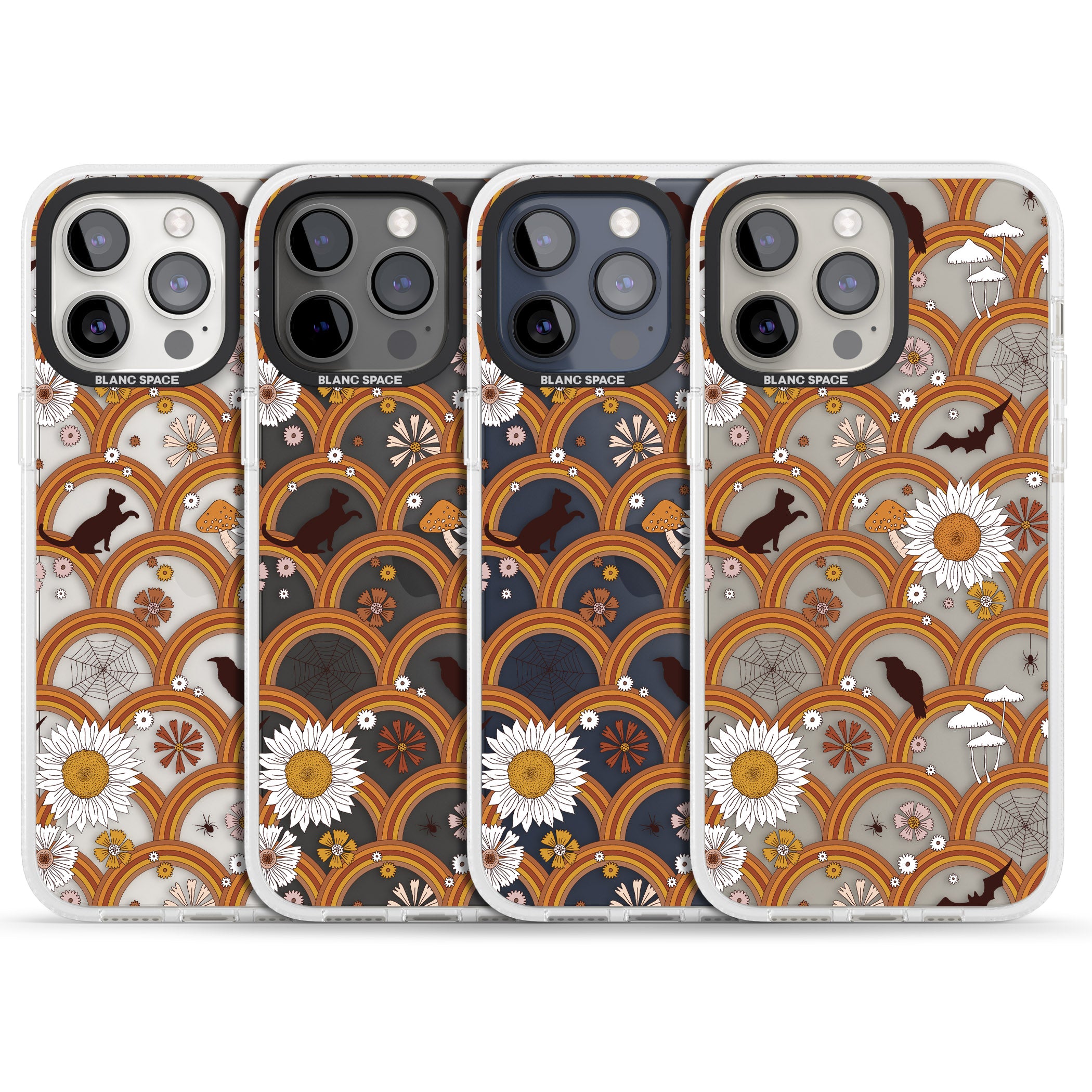 Halloween Rainbows iPhone 15 Pro Max / 15 Pro / 14 Pro Max / 14 Pro / 13 Pro Clear Case Impact Air - Blanc Space