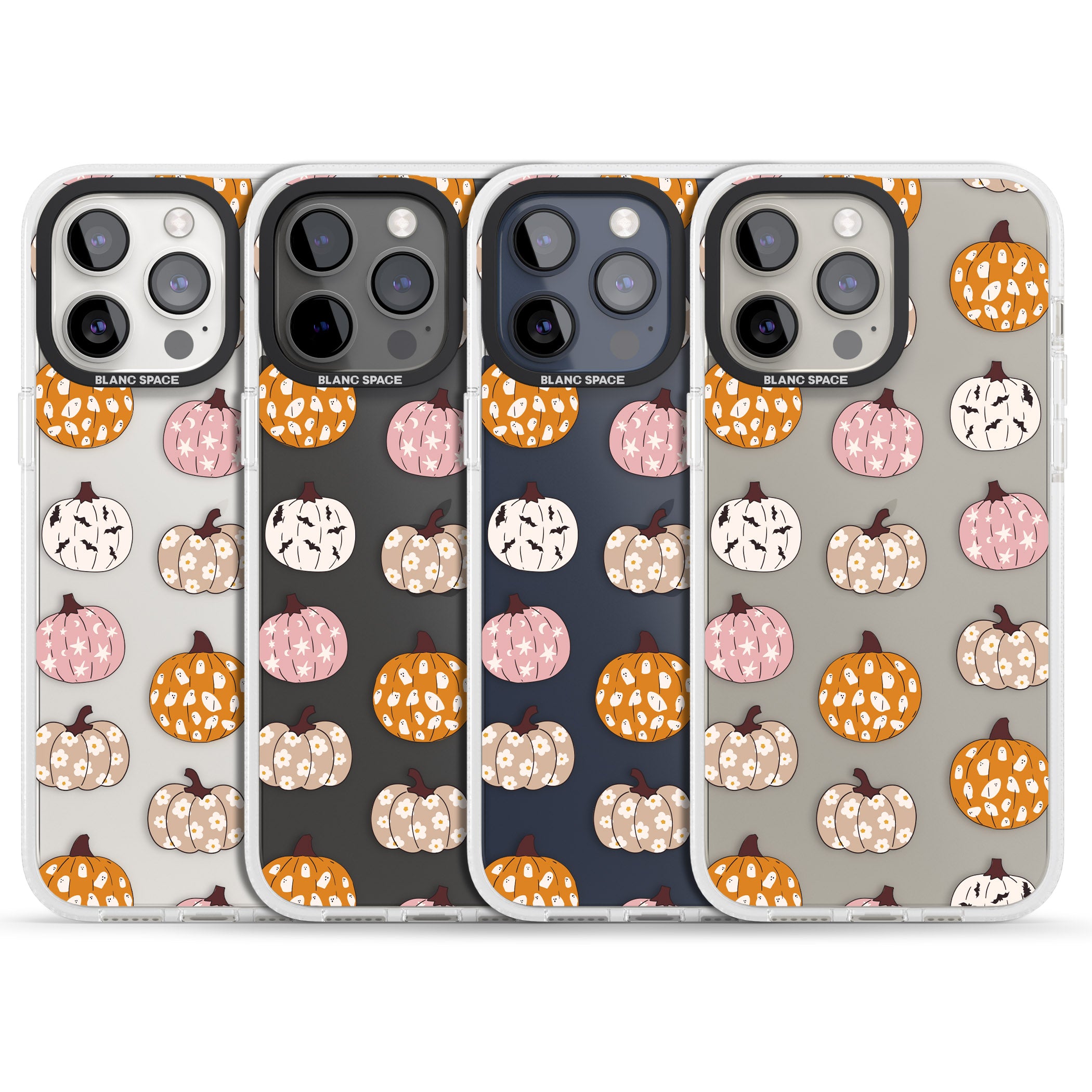 Floral Pumpkins iPhone 15 Pro Max / 15 Pro / 14 Pro Max / 14 Pro / 13 Pro Clear Case Impact Air - Blanc Space