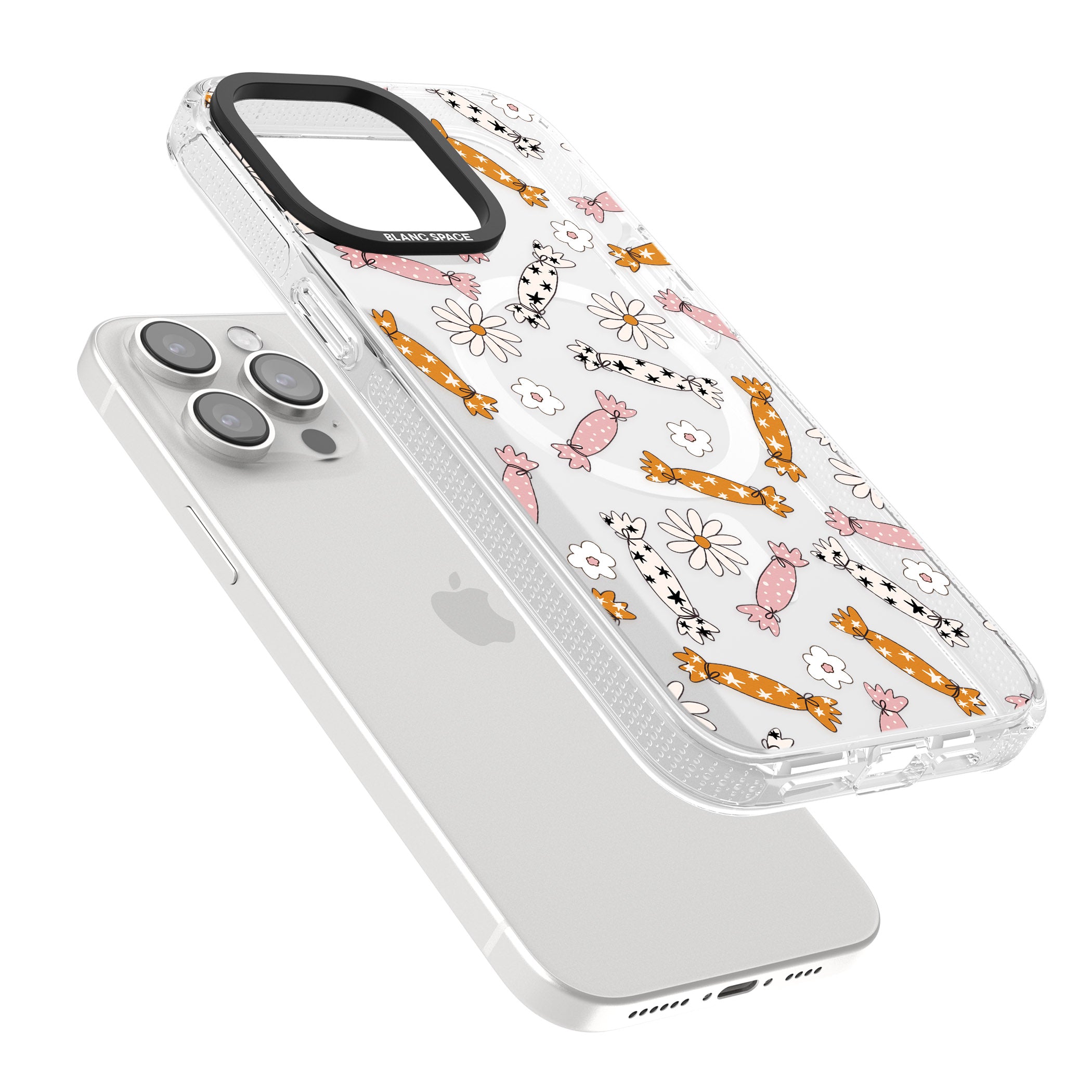 Floral Candy iPhone 15 Pro Max / 15 Pro / 14 Pro Max / 14 Pro / 13 Pro Clear Case Impact Air - Blanc Space