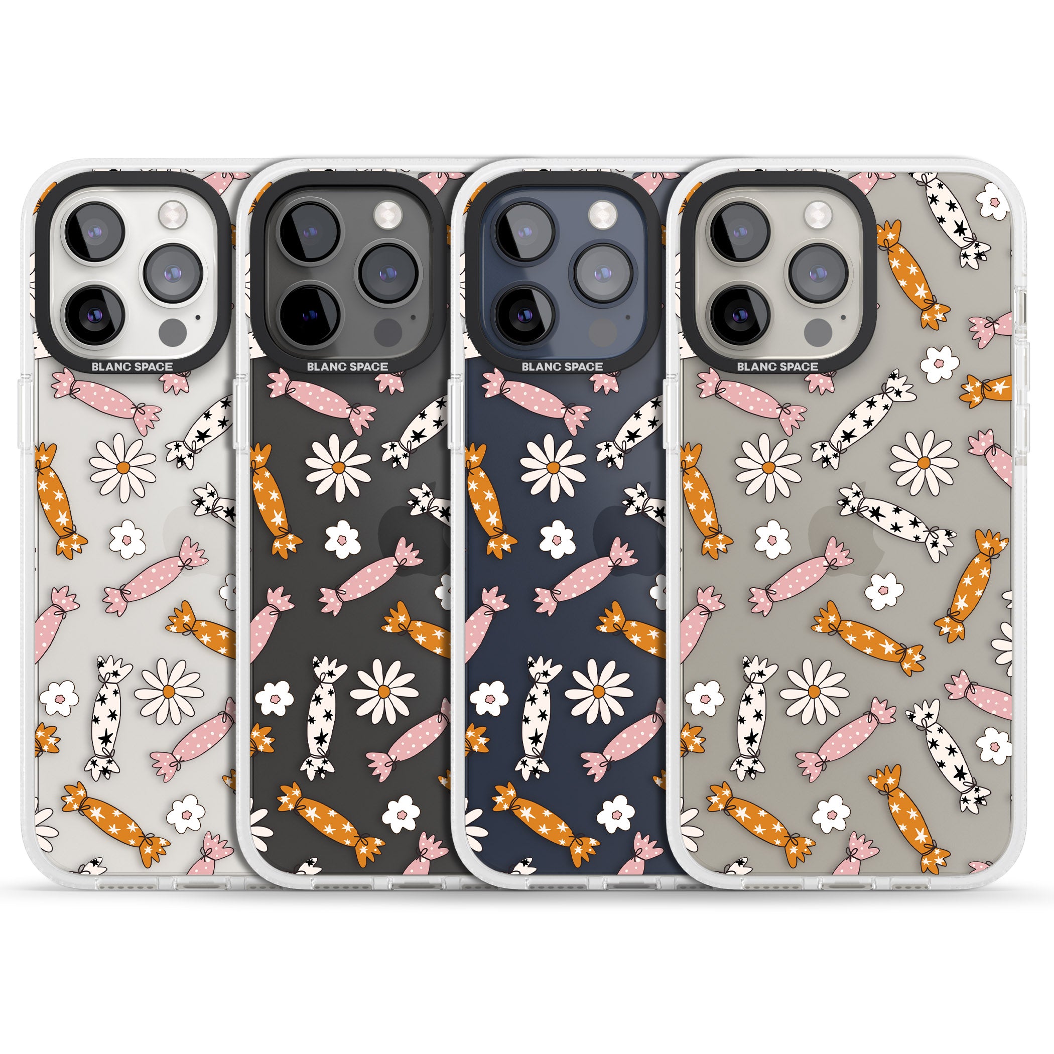 Floral Candy iPhone 15 Pro Max / 15 Pro / 14 Pro Max / 14 Pro / 13 Pro Clear Case Impact Air - Blanc Space