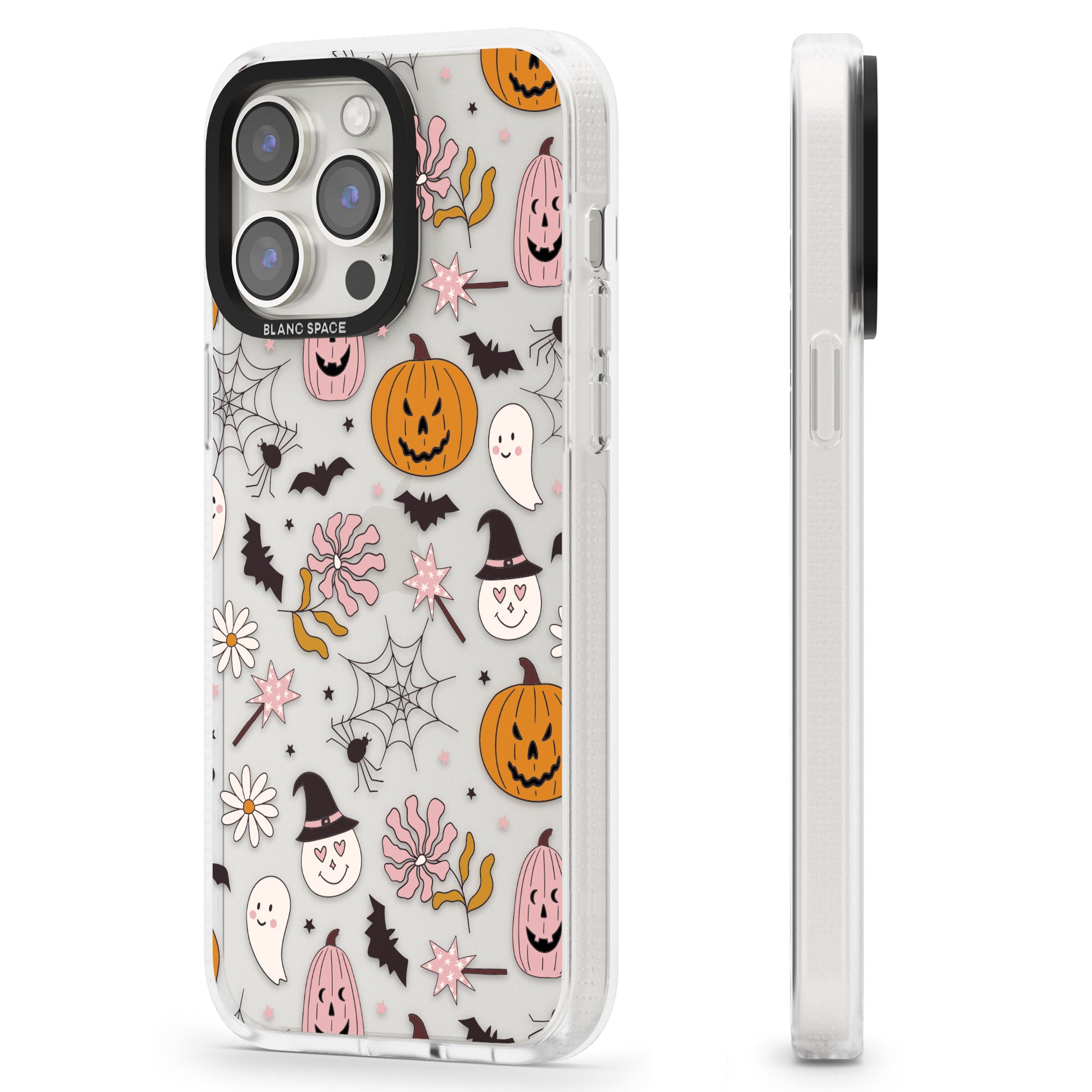 Spooky Mix iPhone 15 Pro Max / 15 Pro / 14 Pro Max / 14 Pro / 13 Pro Clear Case Impact Air - Blanc Space