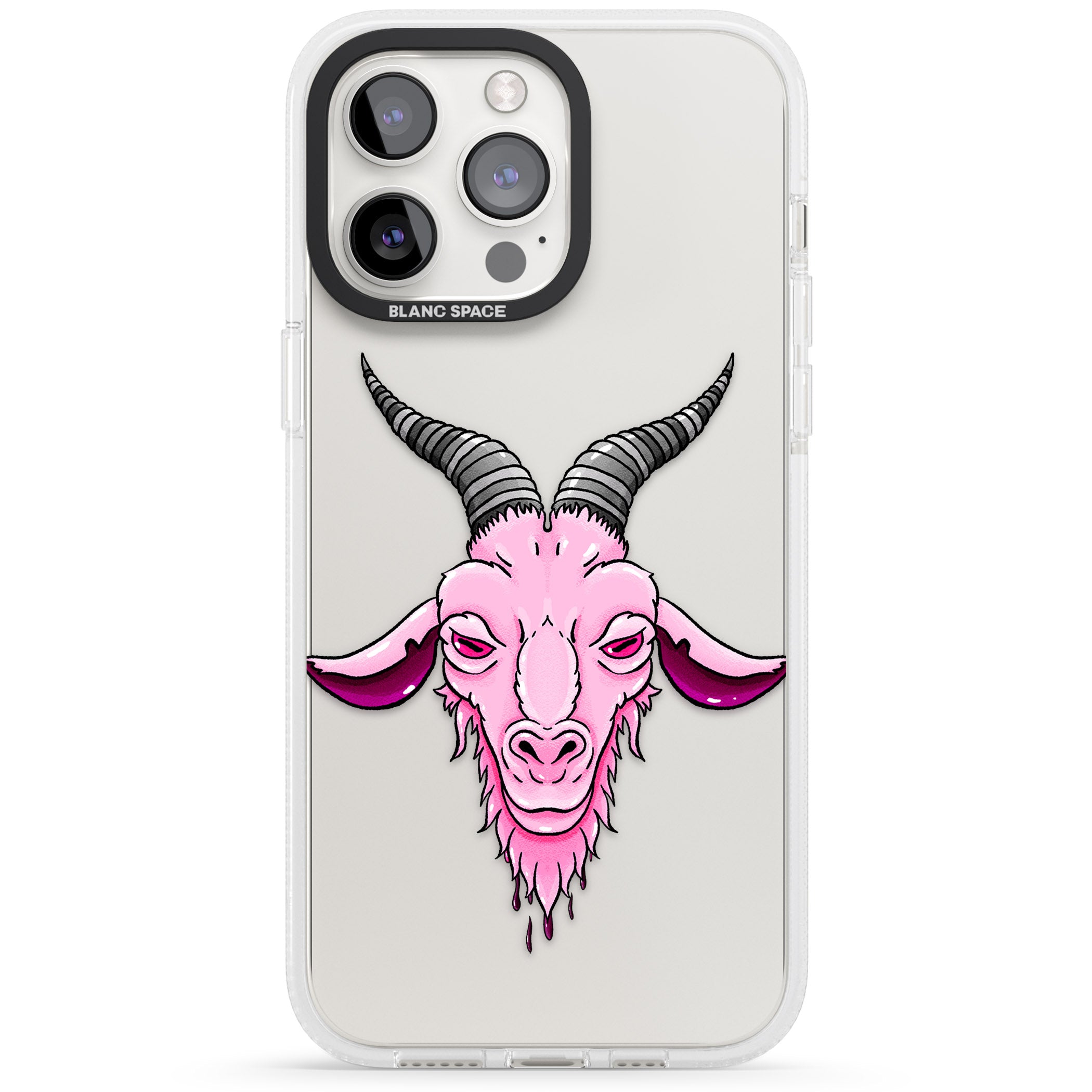 Ba-phomet iPhone 15 Pro Max / 15 Pro / 14 Pro Max / 14 Pro / 13 Pro Clear Case Impact Air - Blanc Space