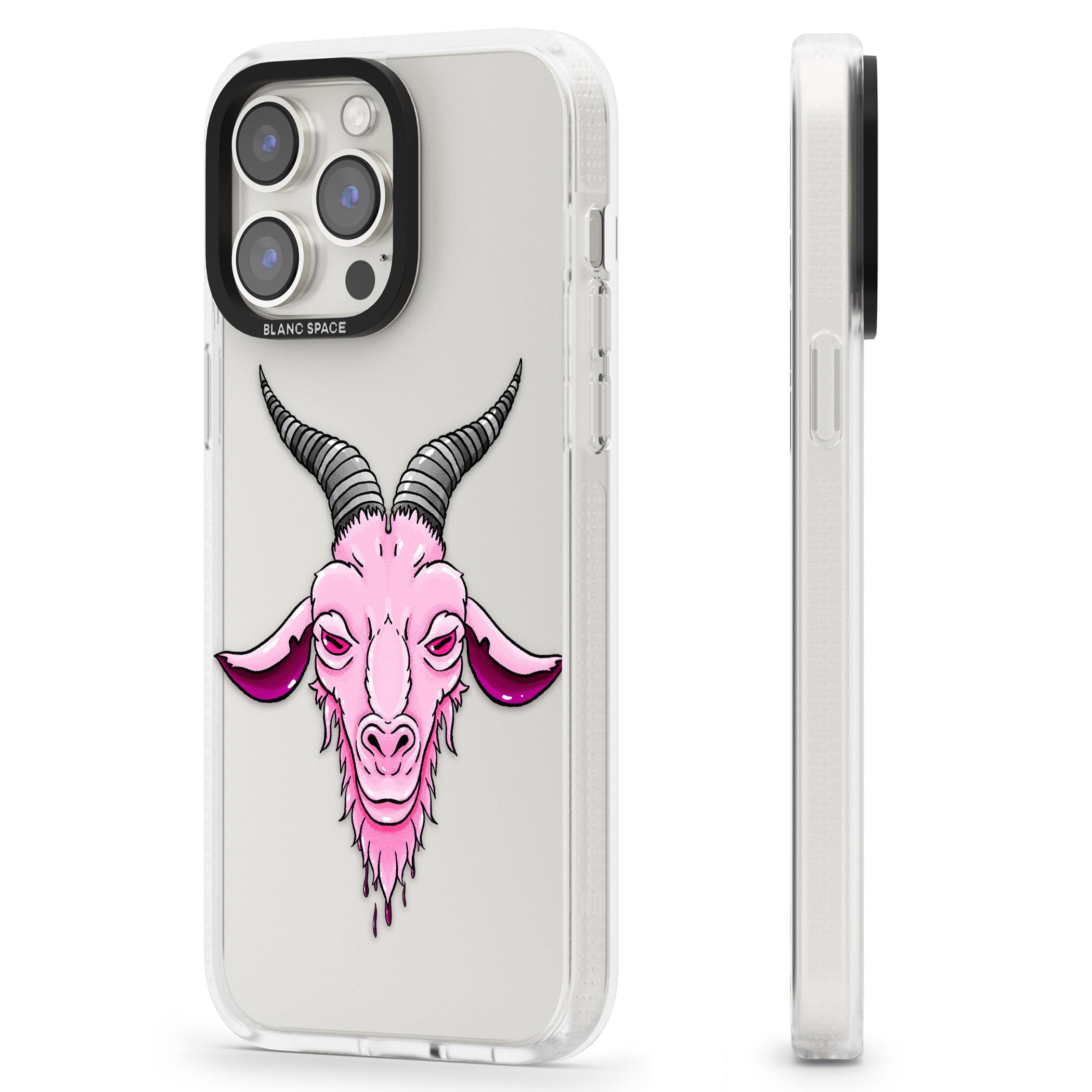 Ba-phomet iPhone 15 Pro Max / 15 Pro / 14 Pro Max / 14 Pro / 13 Pro Clear Case Impact Air - Blanc Space