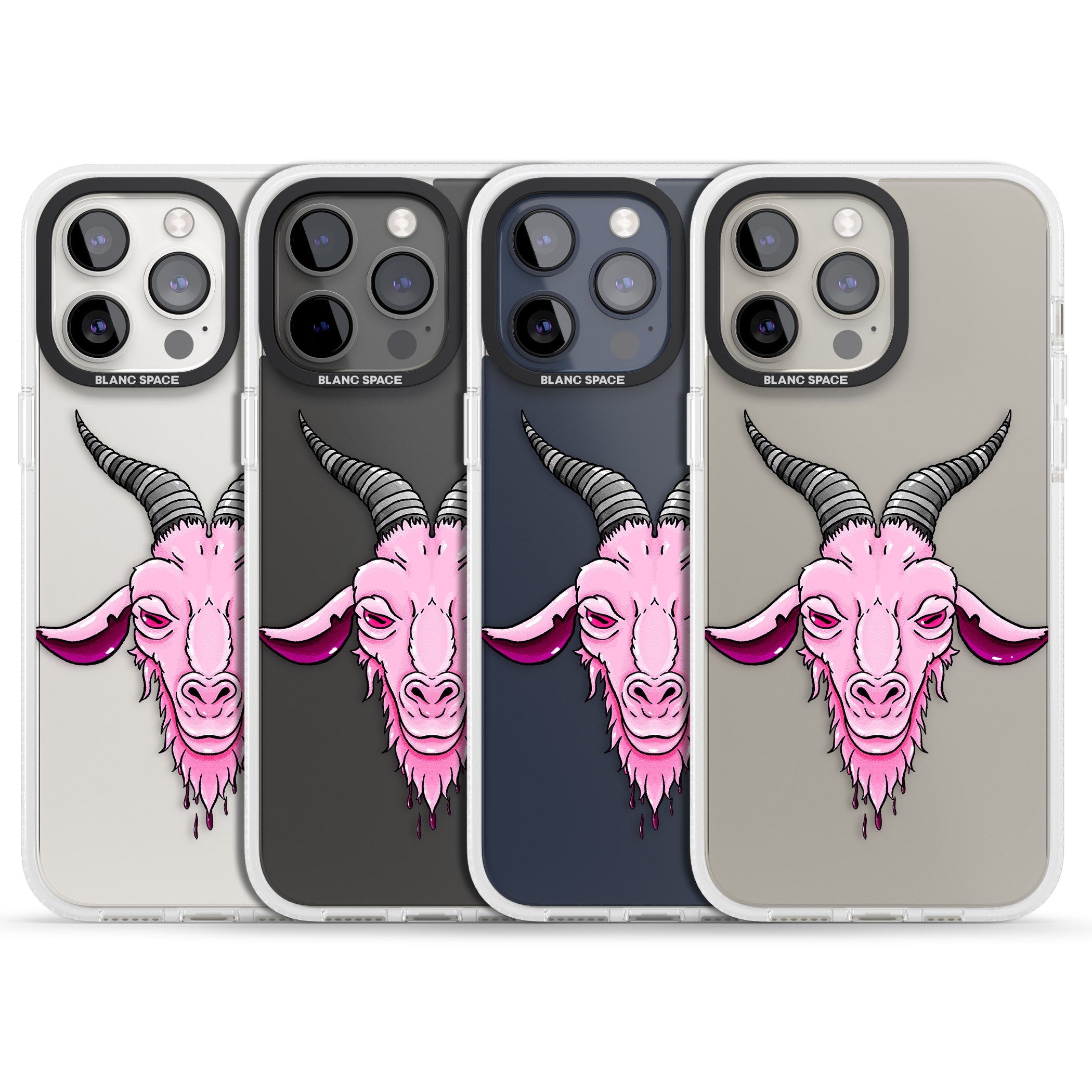 Ba-phomet iPhone 15 Pro Max / 15 Pro / 14 Pro Max / 14 Pro / 13 Pro Clear Case Impact Air - Blanc Space