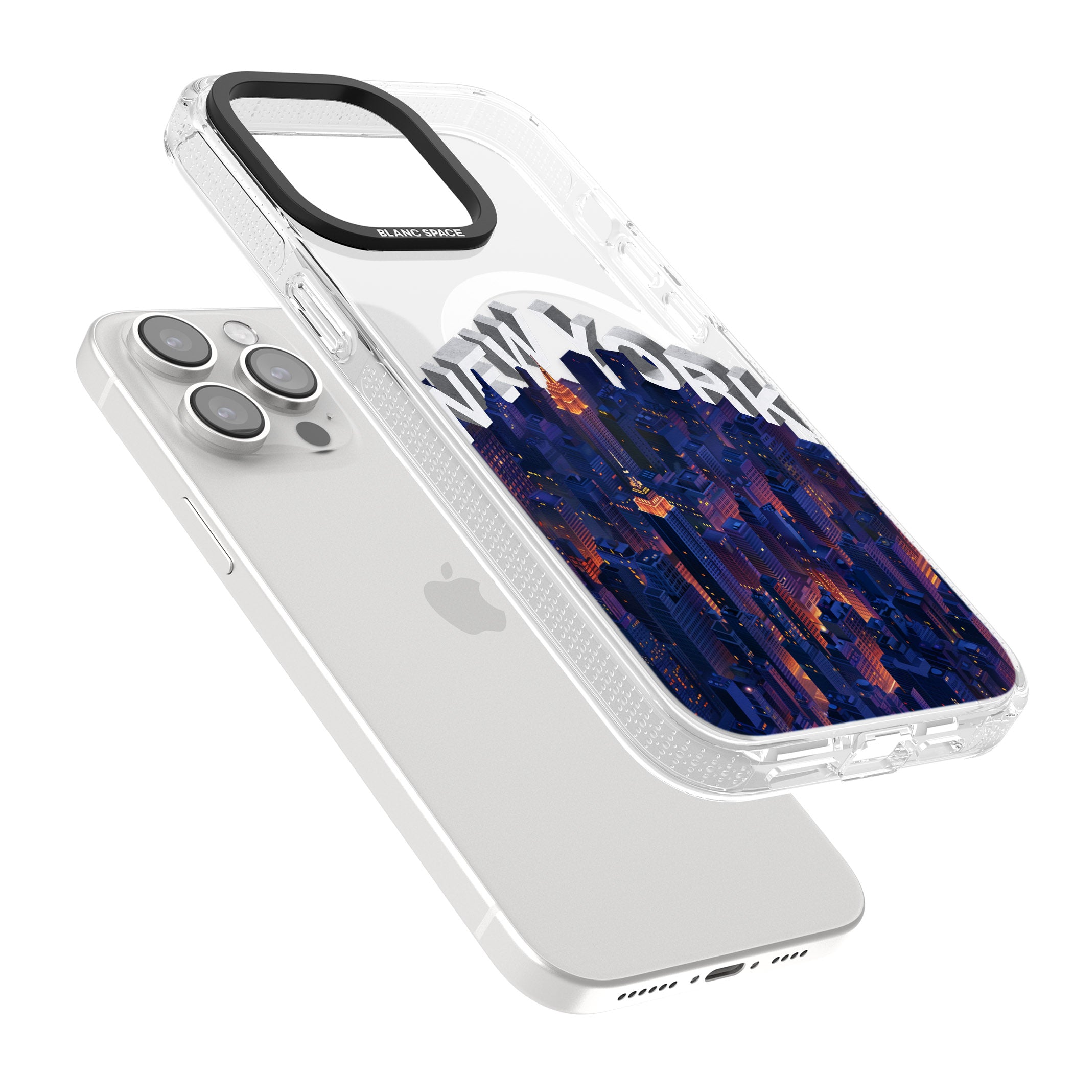New York City iPhone 15 Pro Max / 15 Pro / 14 Pro Max / 14 Pro / 13 Pro Clear Case Impact Air - Blanc Space