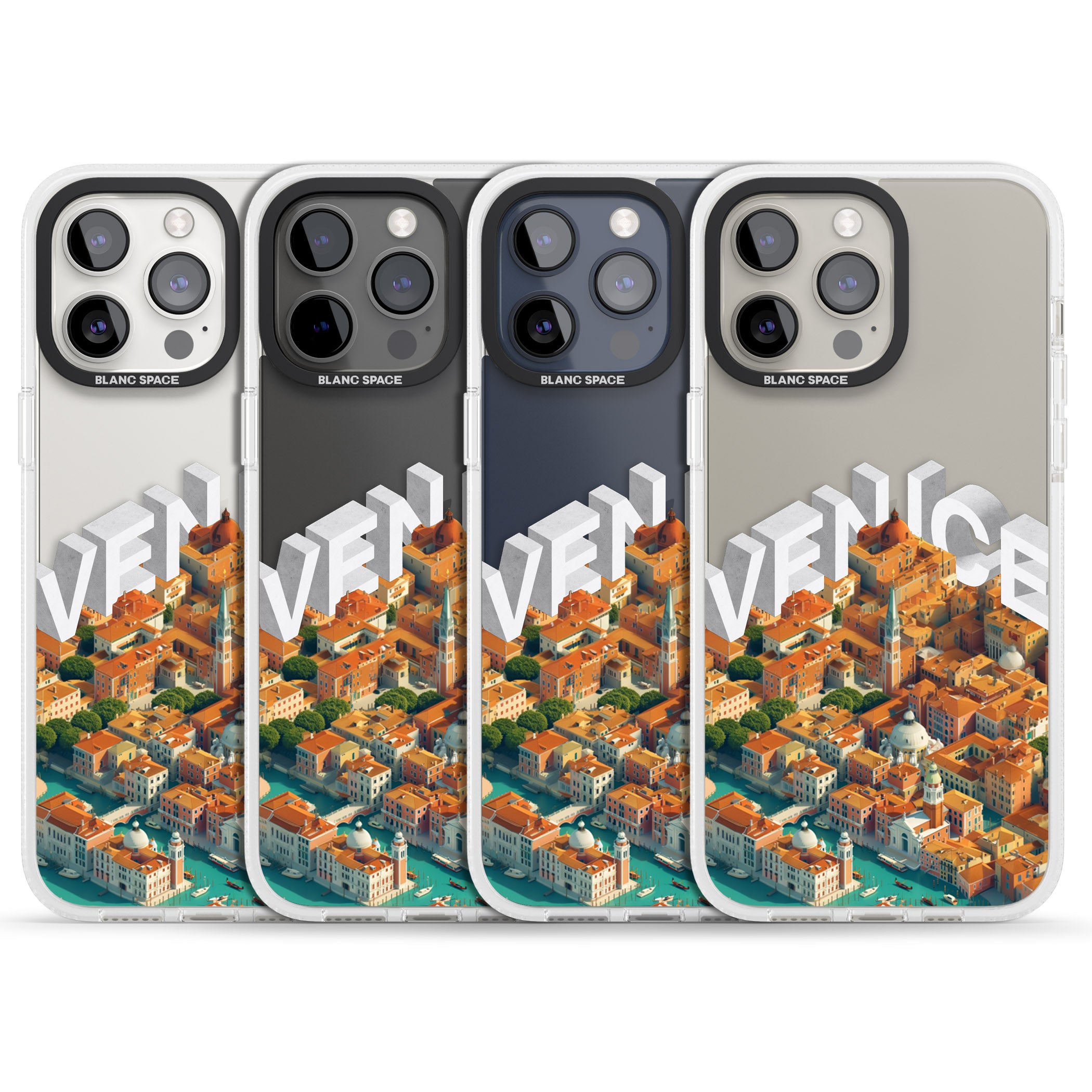 Venice iPhone 15 Pro Max / 15 Pro / 14 Pro Max / 14 Pro / 13 Pro Clear Case Impact Air - Blanc Space