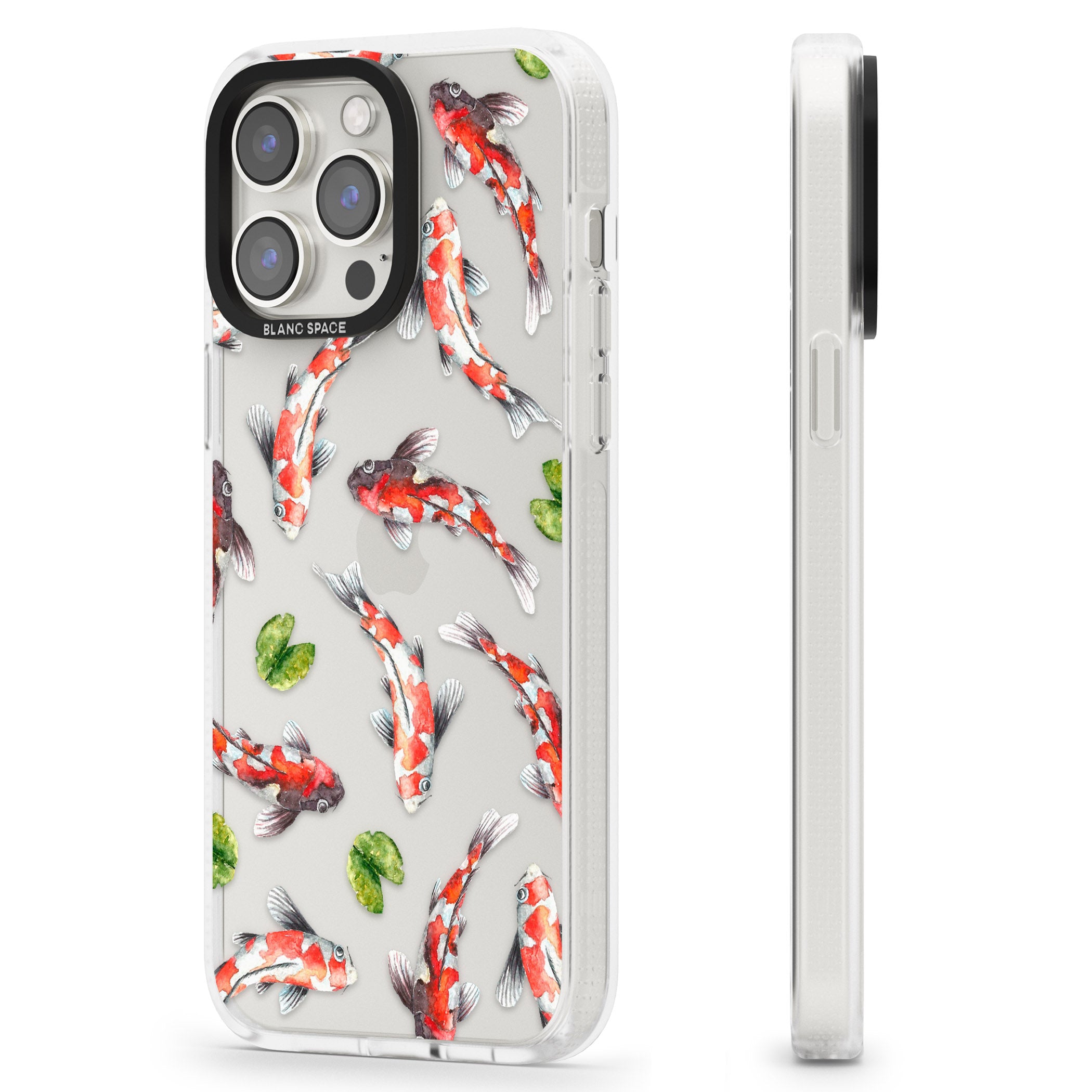 Koi Fish Japanese Watercolour iPhone 15 Pro Max / 15 Pro / 14 Pro Max / 14 Pro / 13 Pro Clear Case Impact Air - Blanc Space