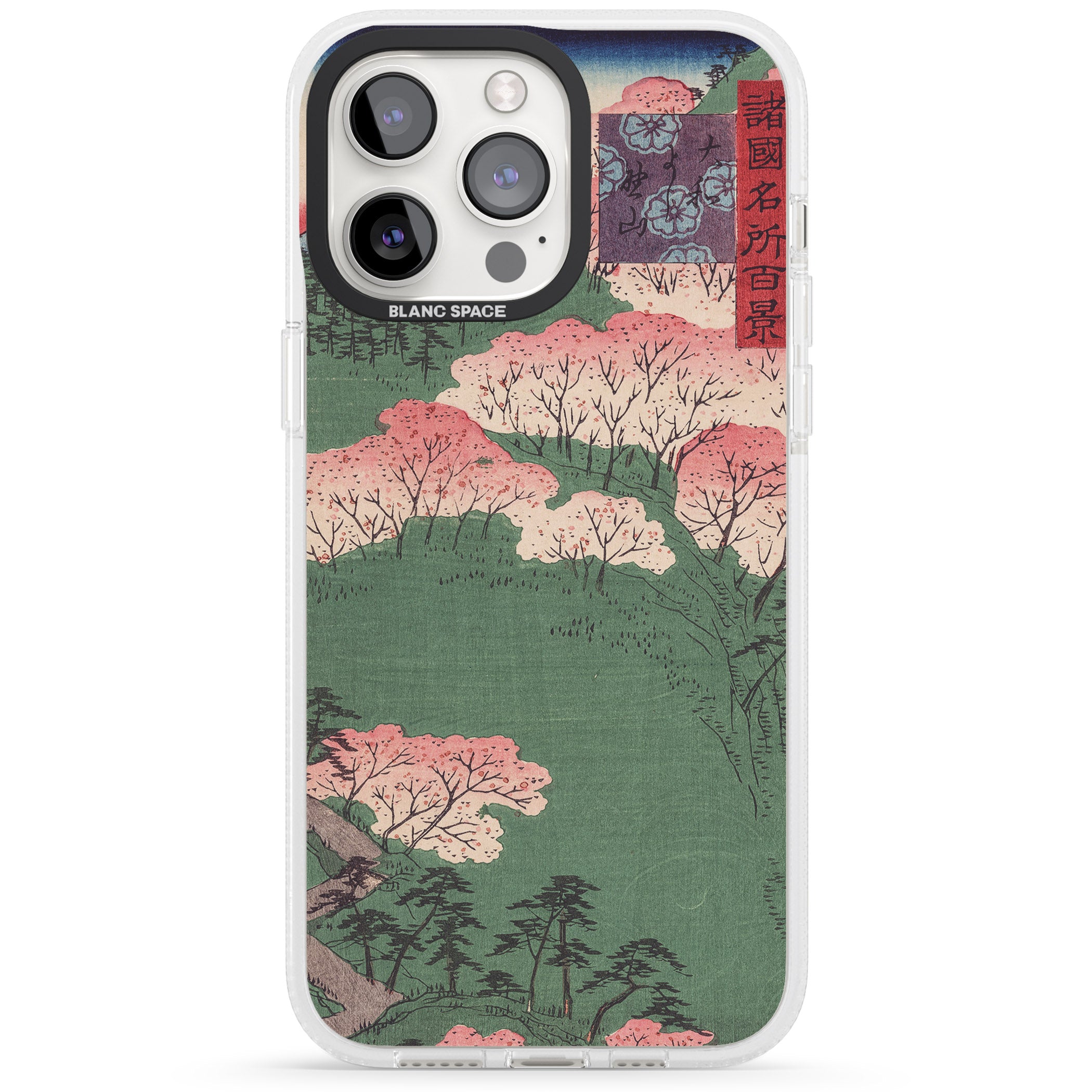 Japanese Illustration Cherry Blossom Forest iPhone 15 Pro Max / 15 Pro / 14 Pro Max / 14 Pro / 13 Pro Clear Case Impact Air - Blanc Space