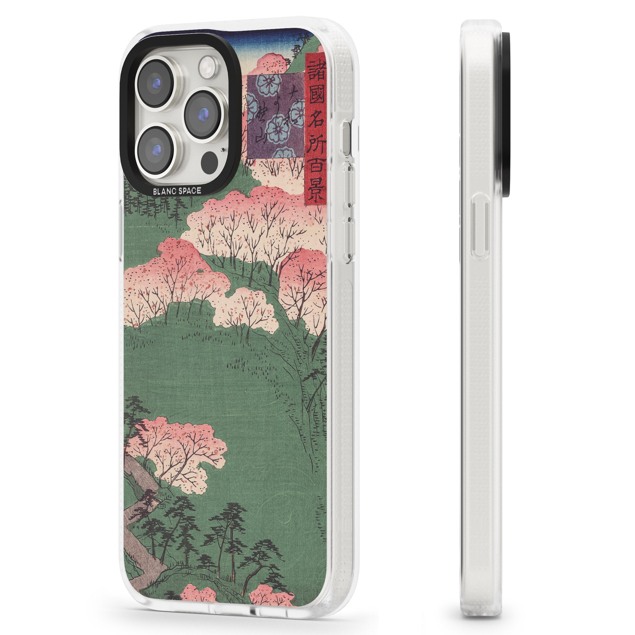 Japanese Illustration Cherry Blossom Forest iPhone 15 Pro Max / 15 Pro / 14 Pro Max / 14 Pro / 13 Pro Clear Case Impact Air - Blanc Space