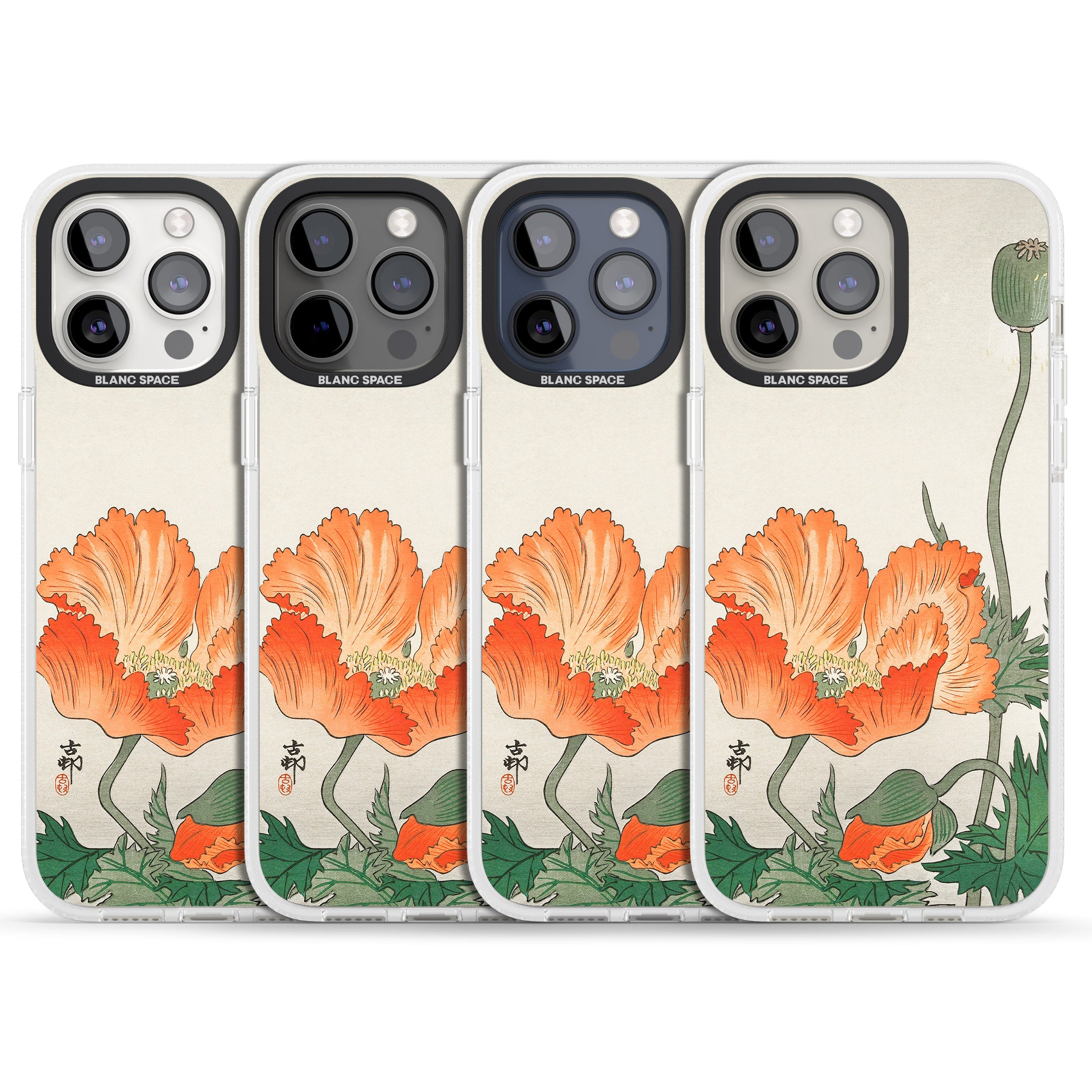 Birds and Plants by Ohara Koson iPhone 15 Pro Max / 15 Pro / 14 Pro Max / 14 Pro / 13 Pro Clear Case Impact Air - Blanc Space