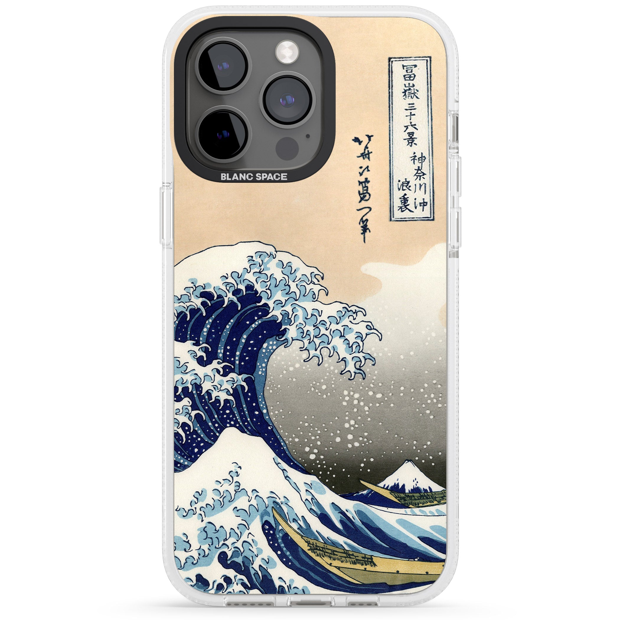 Great Wave iPhone 15 Pro Max / 15 Pro / 14 Pro Max / 14 Pro / 13 Pro Clear Case Impact Air - Blanc Space