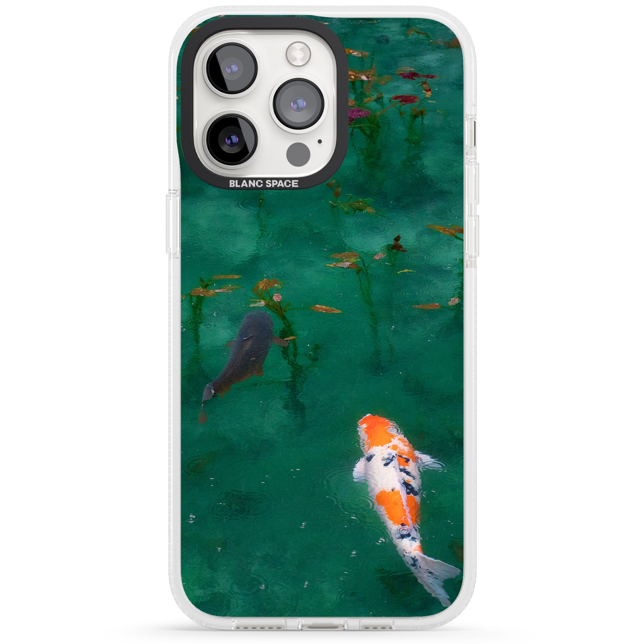 Koi Fish iPhone 15 Pro Max / 15 Pro / 14 Pro Max / 14 Pro / 13 Pro Clear Case Impact Air - Blanc Space