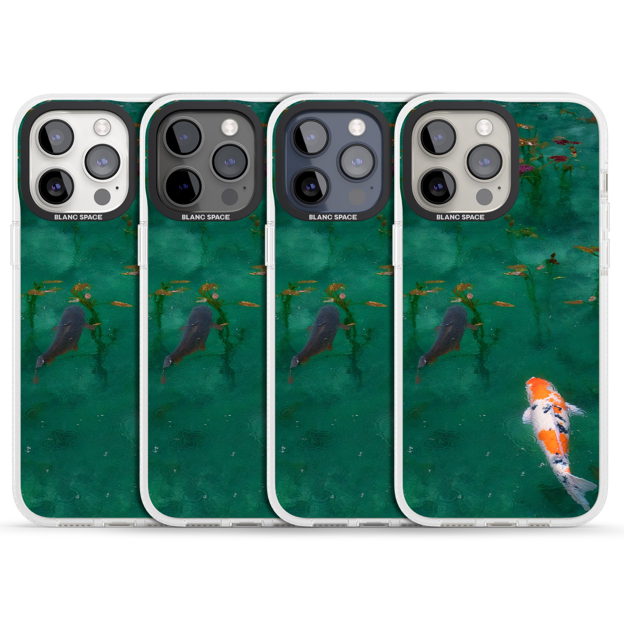 Koi Fish iPhone 15 Pro Max / 15 Pro / 14 Pro Max / 14 Pro / 13 Pro Clear Case Impact Air - Blanc Space