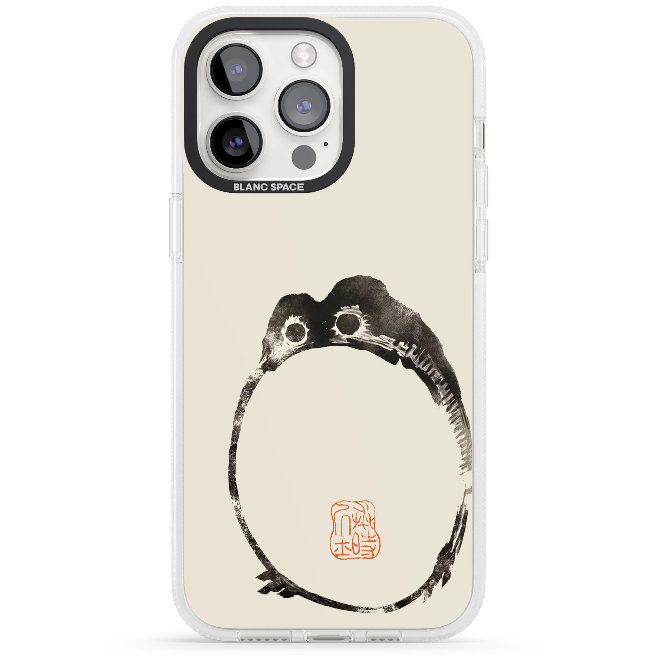 Matsumoto Hoji Round Frog iPhone 15 Pro Max / 15 Pro / 14 Pro Max / 14 Pro / 13 Pro Clear Case Impact Air - Blanc Space
