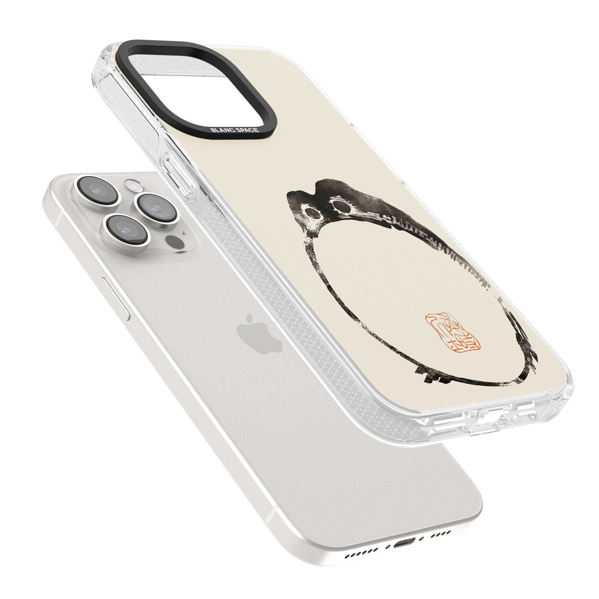 Matsumoto Hoji Round Frog iPhone 15 Pro Max / 15 Pro / 14 Pro Max / 14 Pro / 13 Pro Clear Case Impact Air - Blanc Space