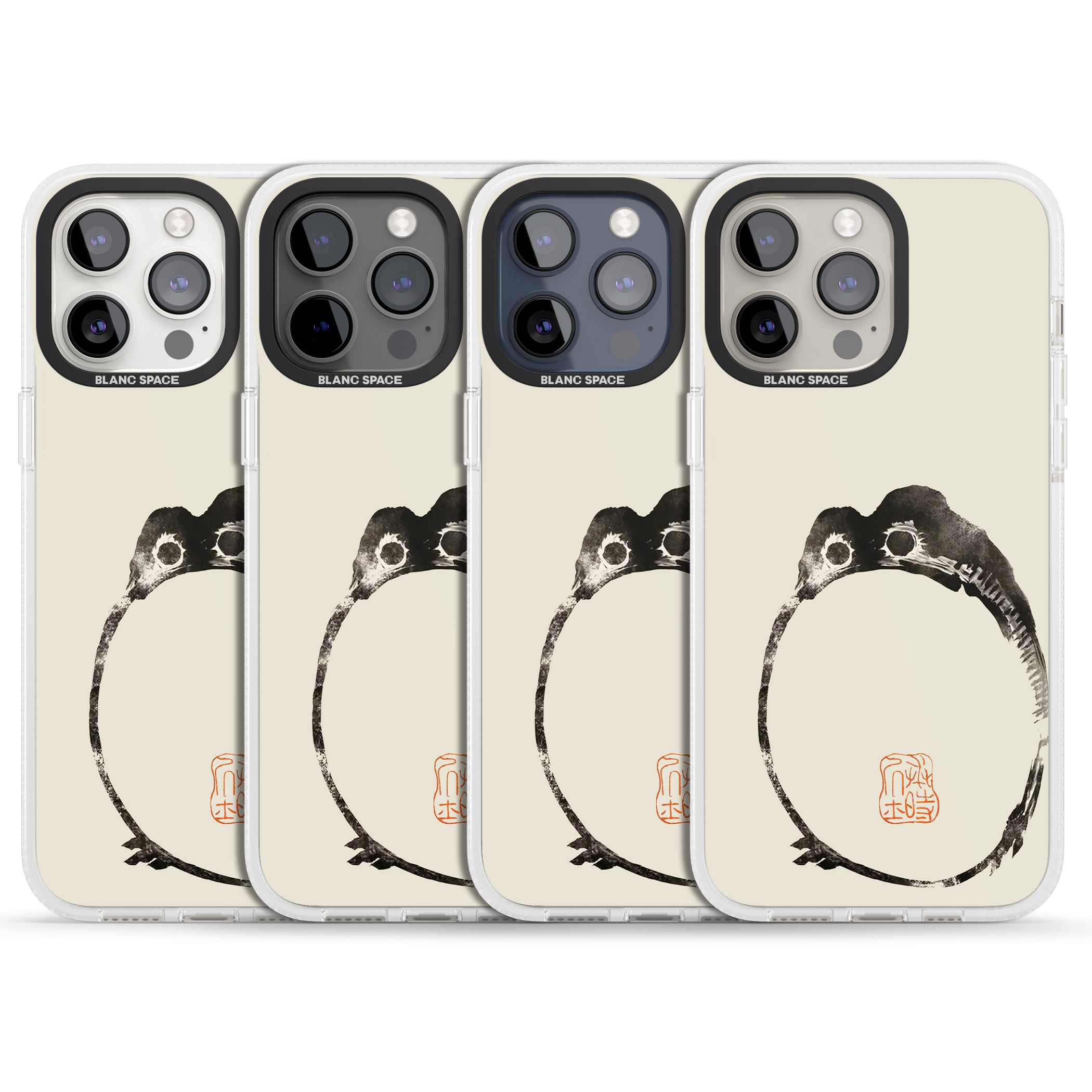 Matsumoto Hoji Round Frog iPhone 15 Pro Max / 15 Pro / 14 Pro Max / 14 Pro / 13 Pro Clear Case Impact Air - Blanc Space