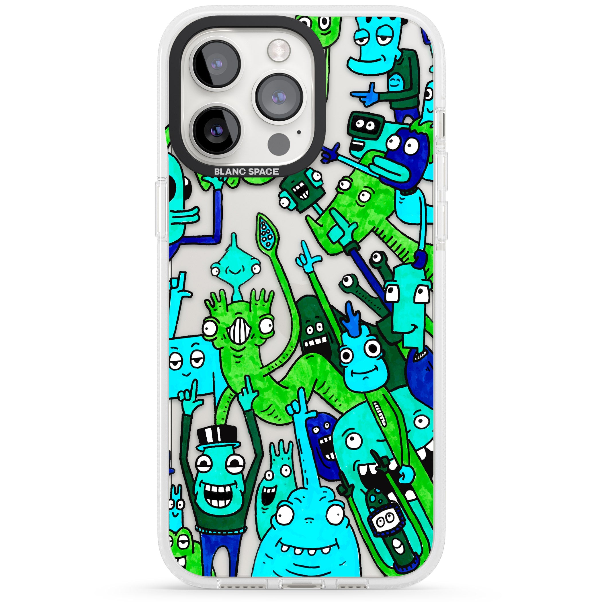 Don't Point iPhone 15 Pro Max / 15 Pro / 14 Pro Max / 14 Pro / 13 Pro Clear Case Impact Air - Blanc Space