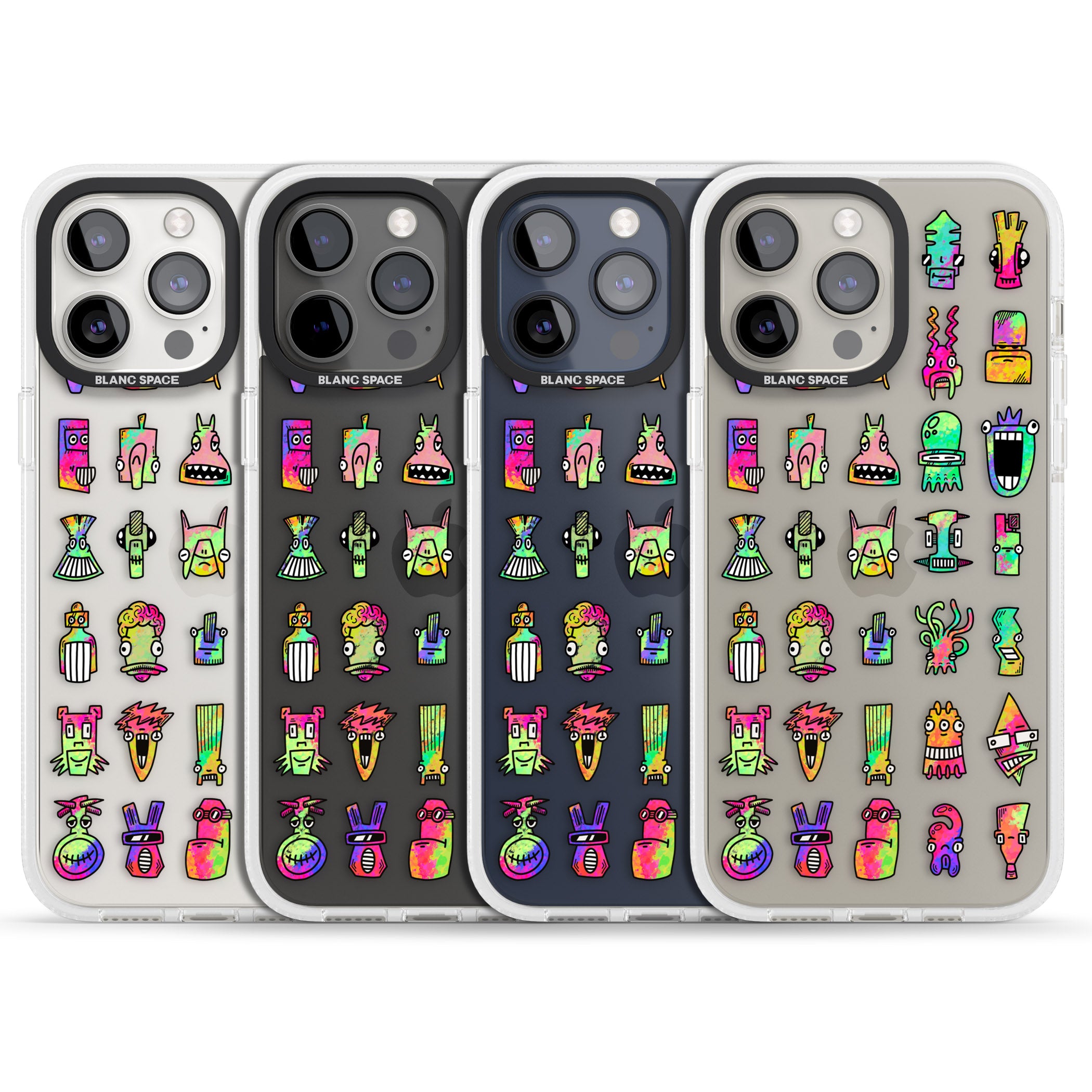 Splashy Friends iPhone 15 Pro Max / 15 Pro / 14 Pro Max / 14 Pro / 13 Pro Clear Case Impact Air - Blanc Space