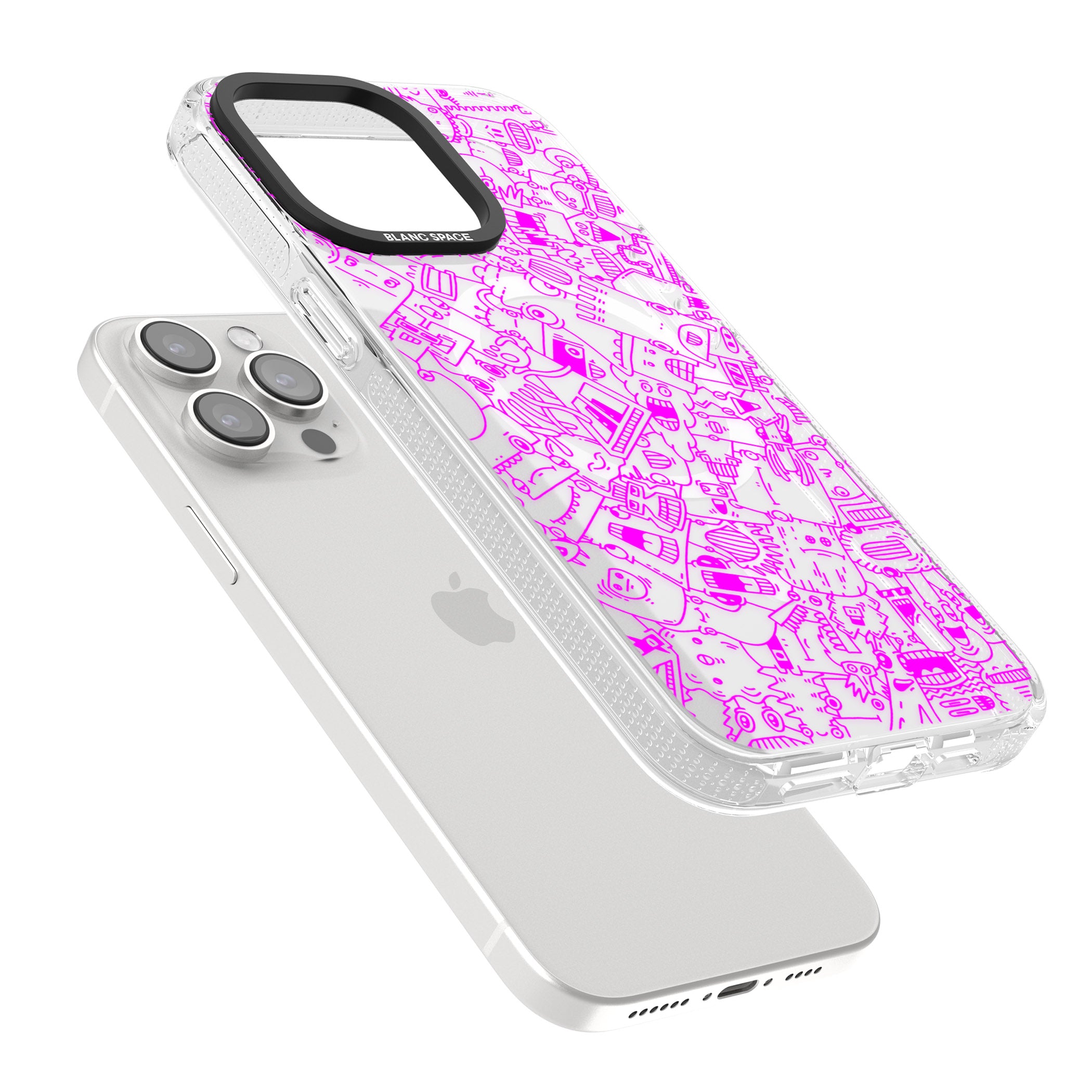 Pink Pals iPhone 15 Pro Max / 15 Pro / 14 Pro Max / 14 Pro / 13 Pro Clear Case Impact Air - Blanc Space