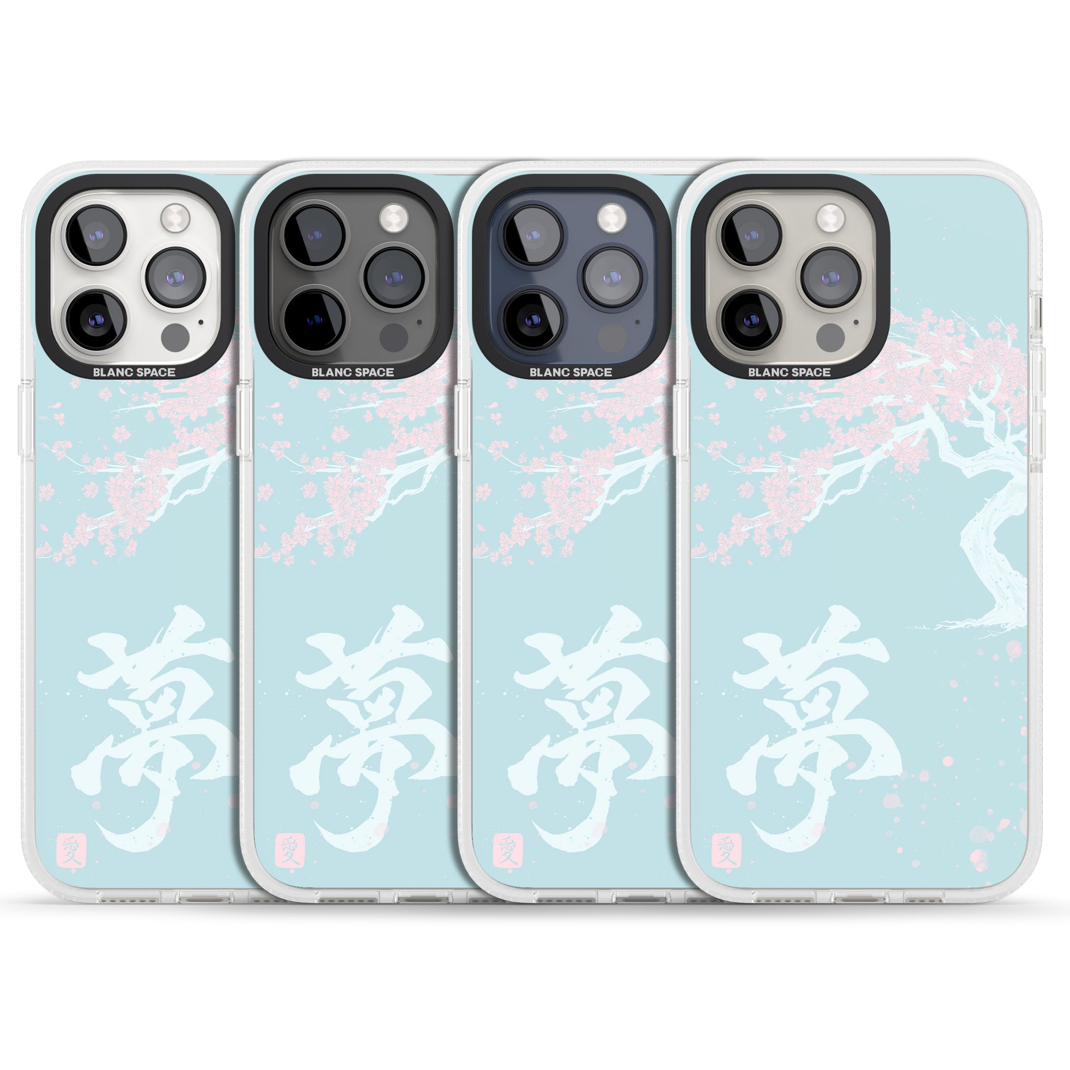 Dreams & Cherry Blossom iPhone 15 Pro Max / 15 Pro / 14 Pro Max / 14 Pro / 13 Pro Clear Case Impact Air - Blanc Space