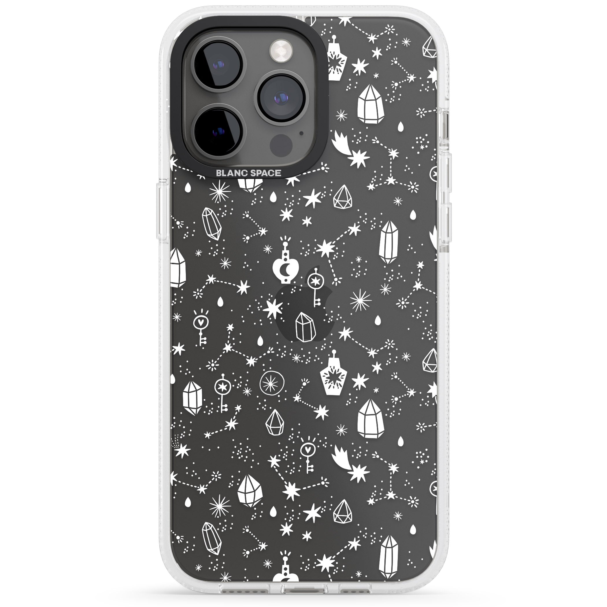 White Magic iPhone 15 Pro Max / 15 Pro / 14 Pro Max / 14 Pro / 13 Pro Clear Case Impact Air - Blanc Space