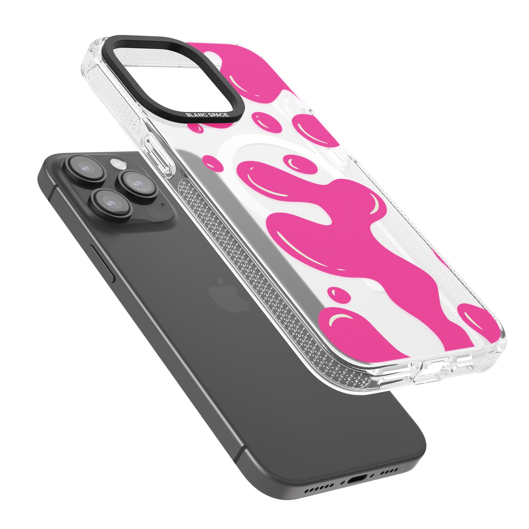 Pink Lava Lamp iPhone 15 Pro Max / 15 Pro / 14 Pro Max / 14 Pro / 13 Pro Clear Case Impact Air - Blanc Space