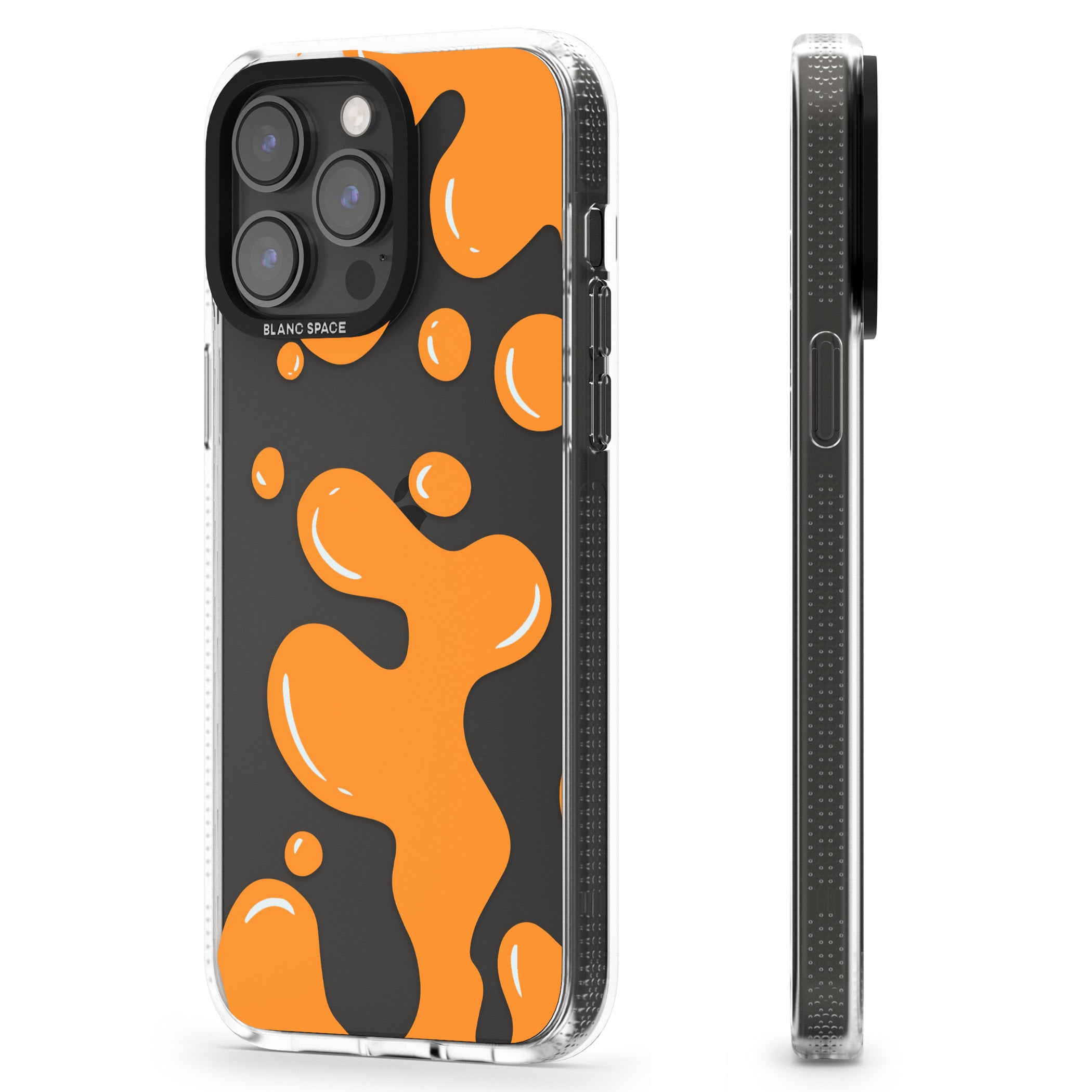 Orange Lava Lamp iPhone 15 Pro Max / 15 Pro / 14 Pro Max / 14 Pro / 13 Pro Clear Case Impact Air - Blanc Space