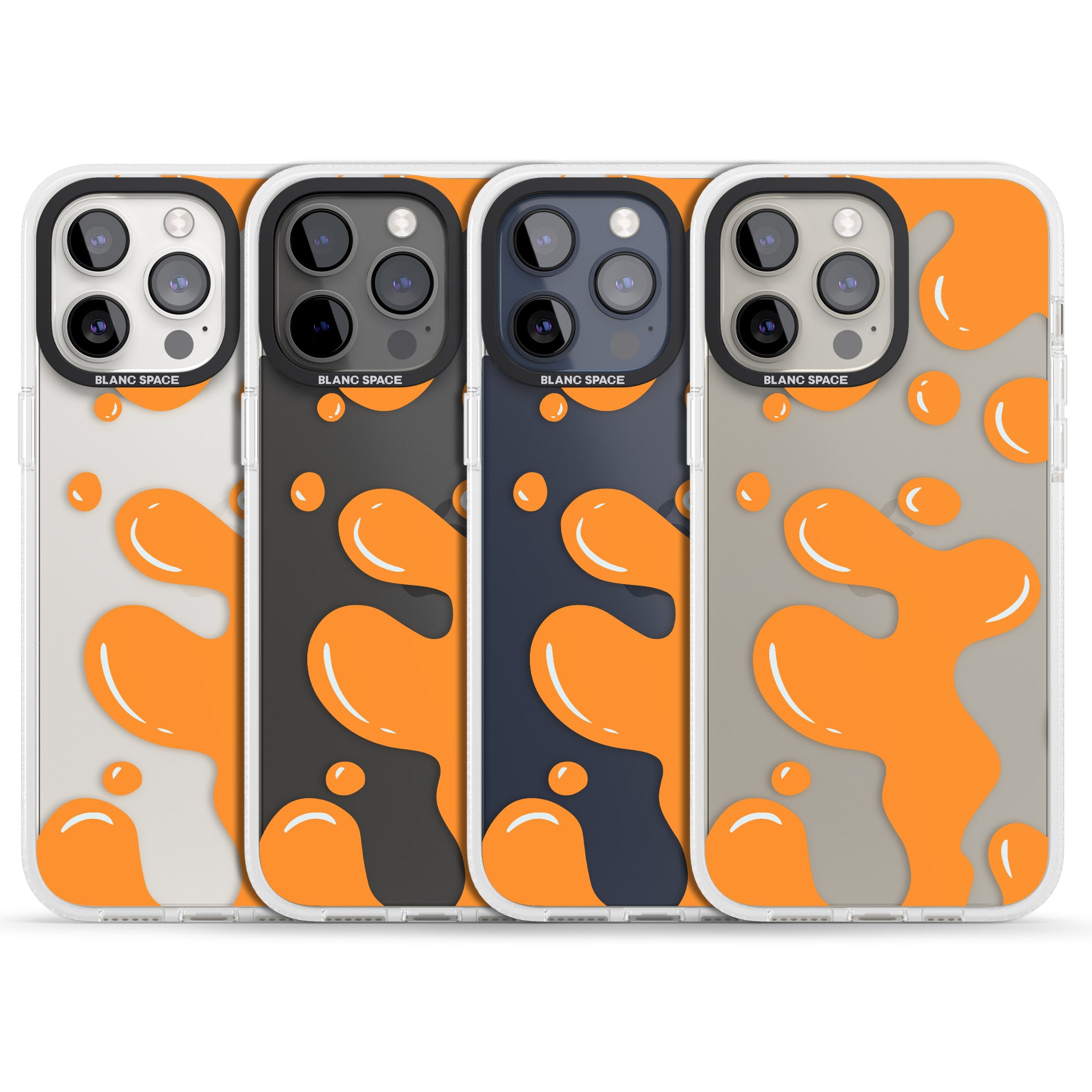 Orange Lava Lamp iPhone 15 Pro Max / 15 Pro / 14 Pro Max / 14 Pro / 13 Pro Clear Case Impact Air - Blanc Space